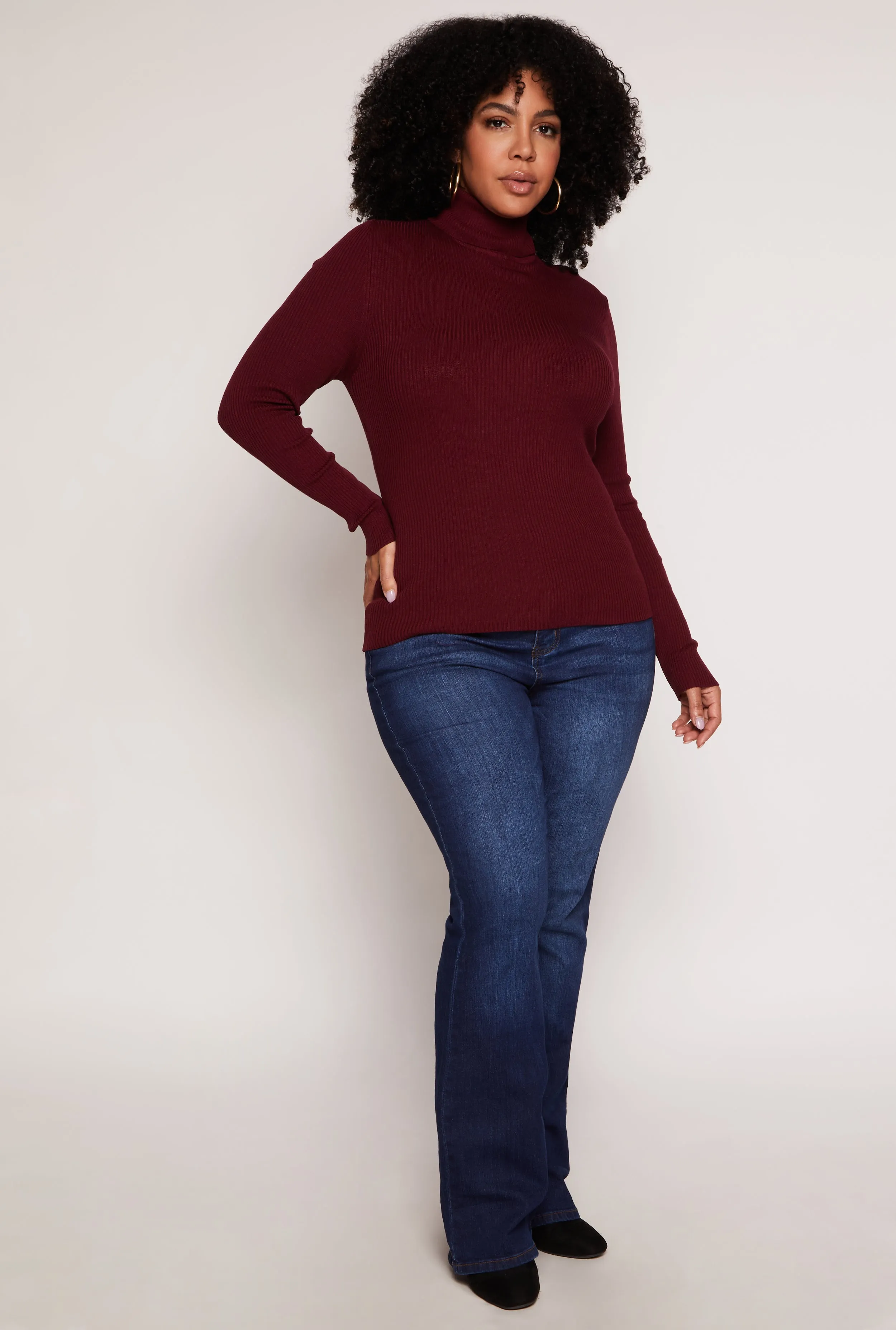 Plus Size Ribbed Knit Turtleneck Top sold by Rainbow product image thumbnail 2