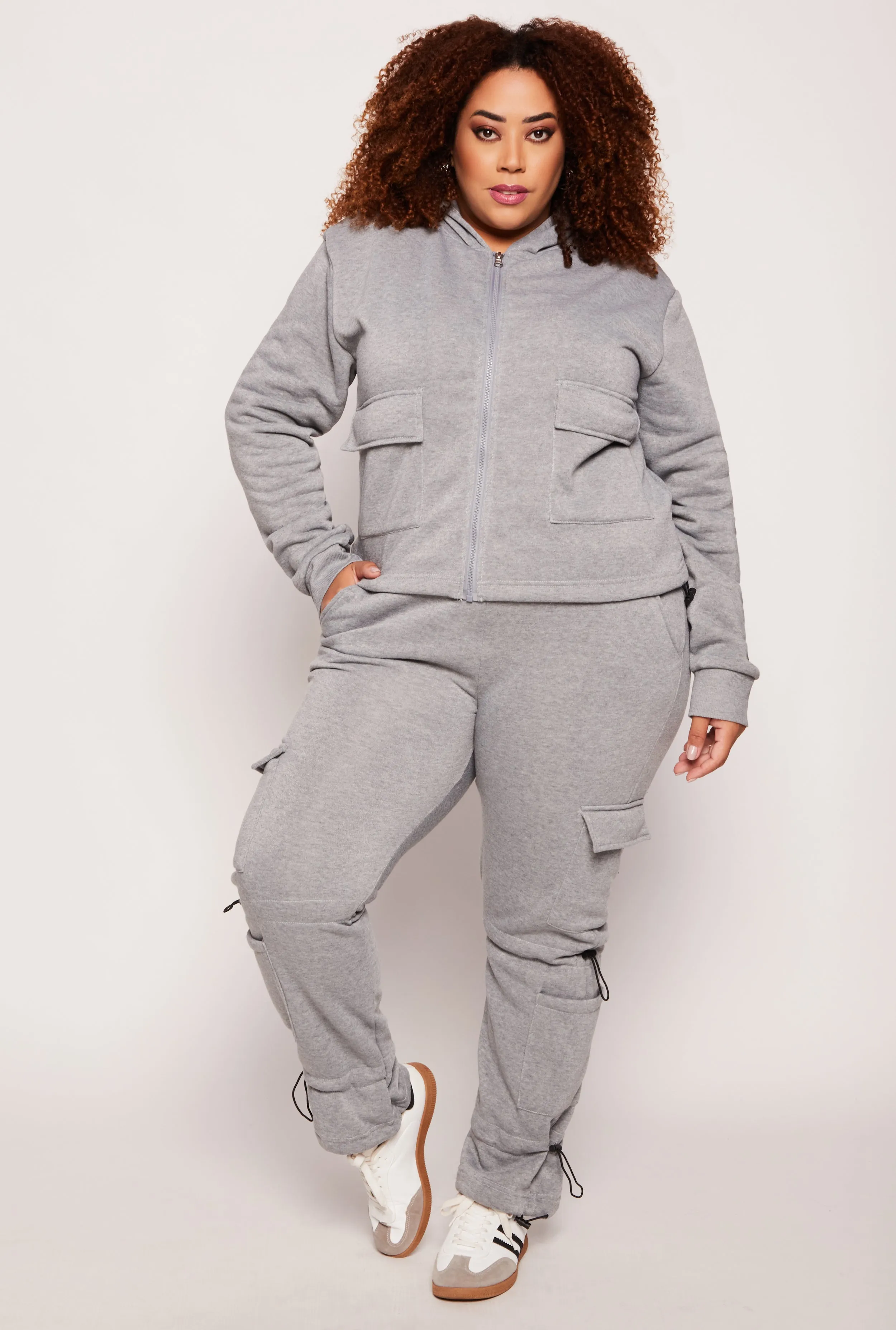 Plus Size Toggle Drawstring Cargo Sweatpants sold by Rainbow