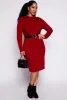 Plus Size Mock Neck Long Sleeve Dress sold by Rainbow