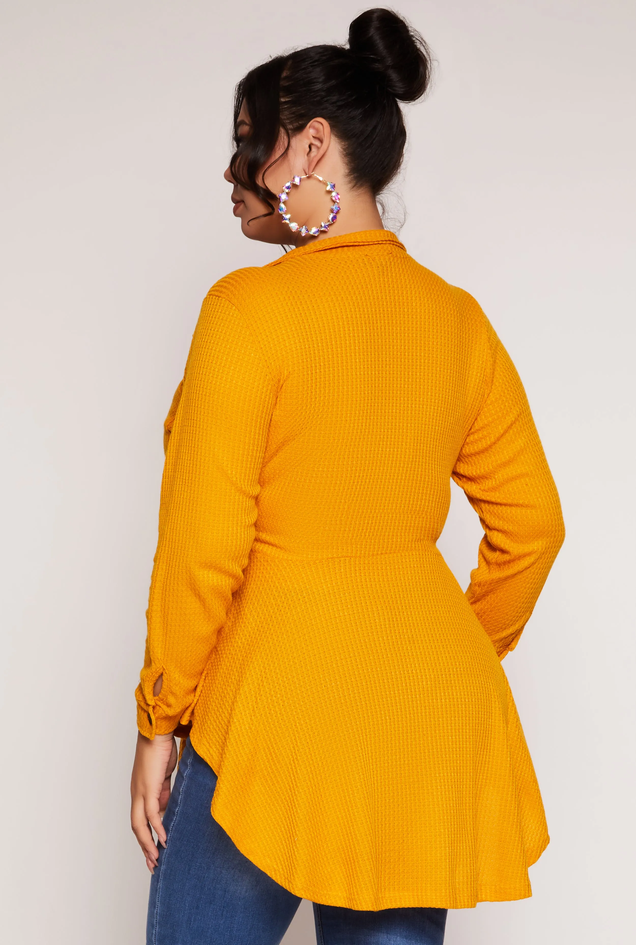 Plus Size Button Front Peplum Top sold by Rainbow product image thumbnail 3