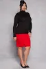 Plus Size Button Detail Mock Neck Top sold by Rainbow