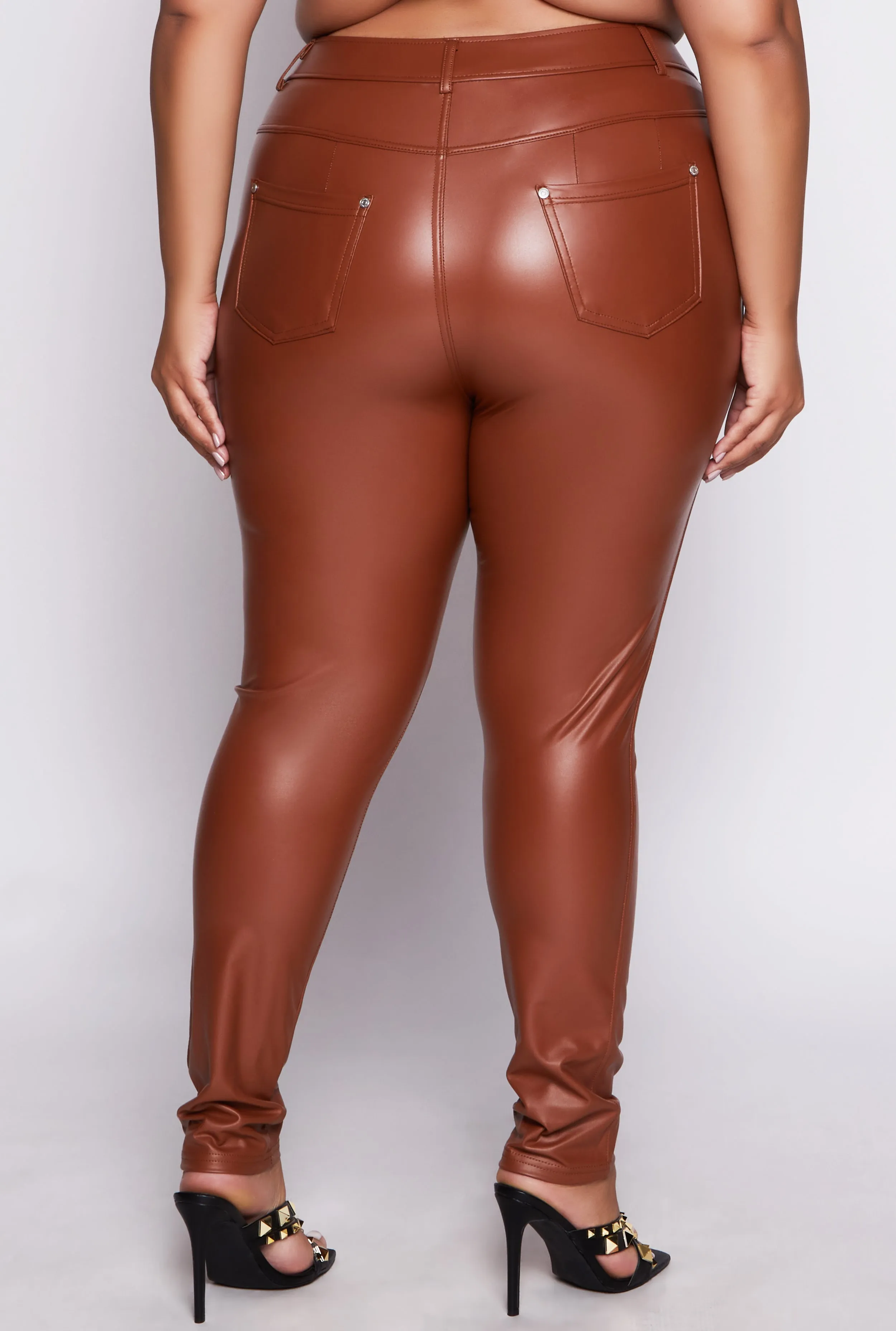 Plus Size Faux Leather High Waist Pants sold by Rainbow product image thumbnail 3