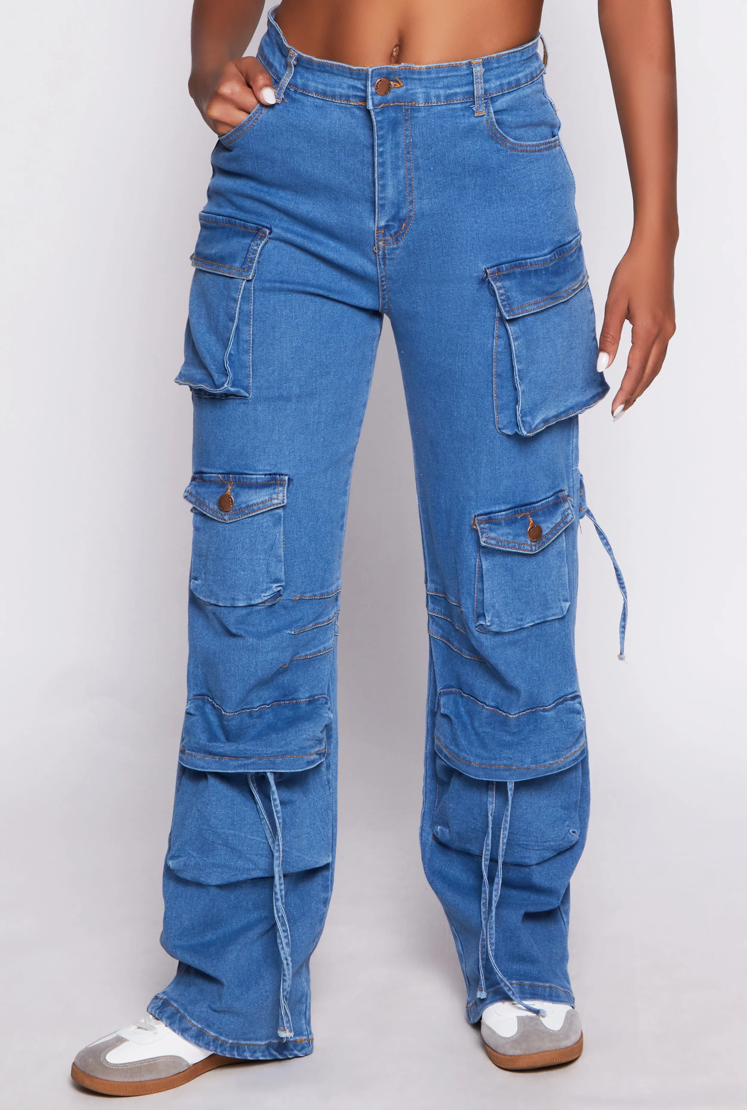 Daisy Denim High Waisted Cargo Pants sold by Rainbow product image thumbnail 2