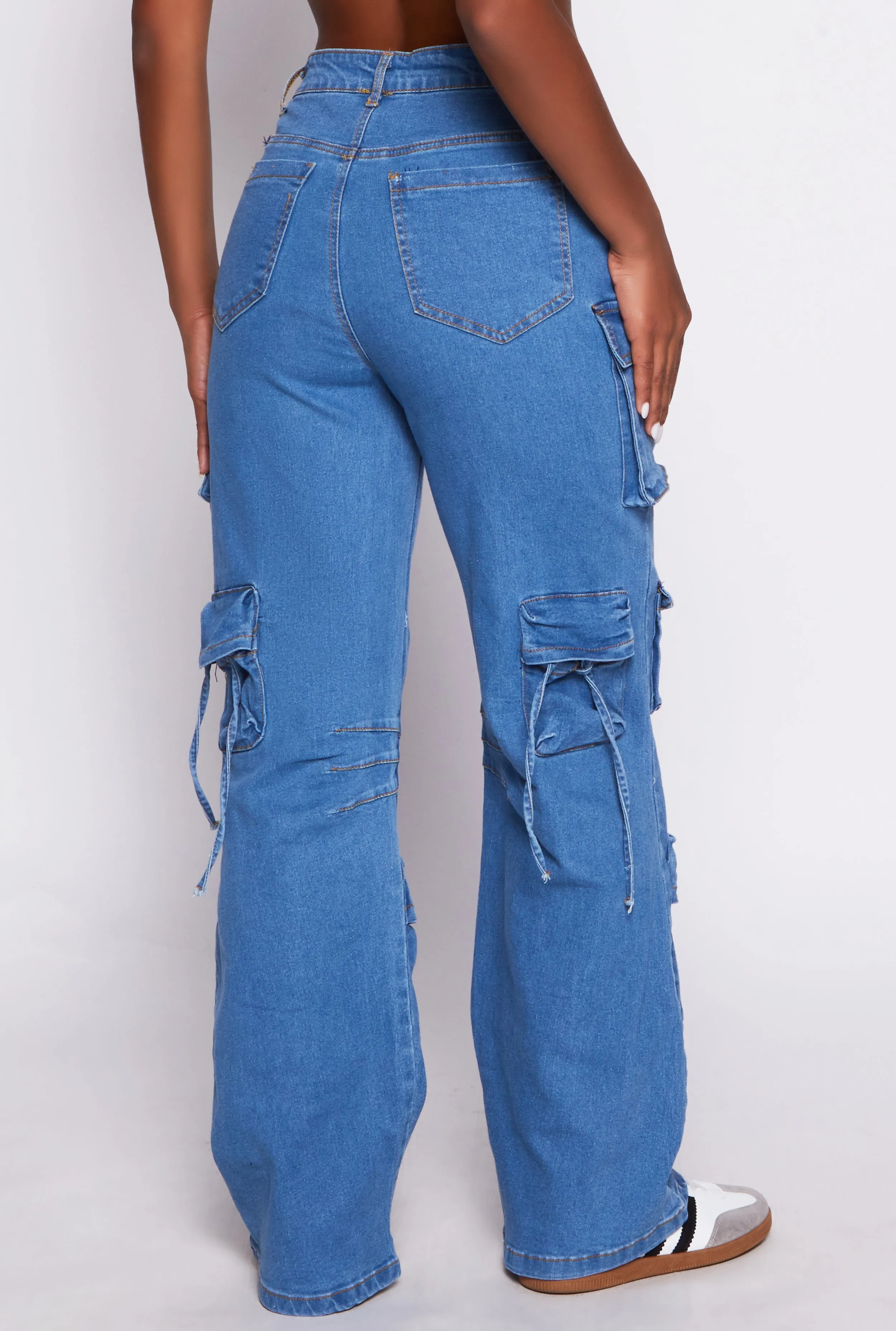 Daisy Denim High Waisted Cargo Pants sold by Rainbow product image thumbnail 3
