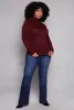 Plus Size Button Detail Mock Neck Top sold by Rainbow