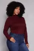 Plus Size Button Detail Mock Neck Top sold by Rainbow