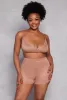 Plus Size Lace Trim Pajama Bralette and Shorts with Robe sold by Rainbow