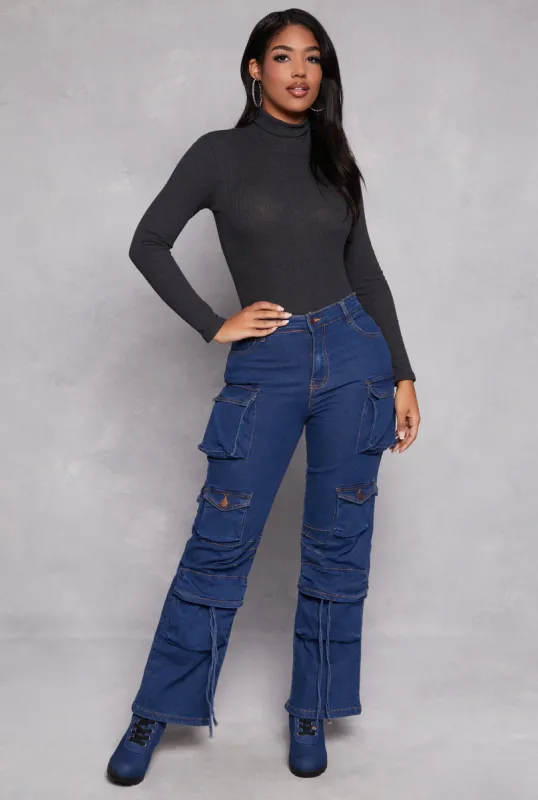 Daisy Denim High Waisted Cargo Pants sold by Rainbow