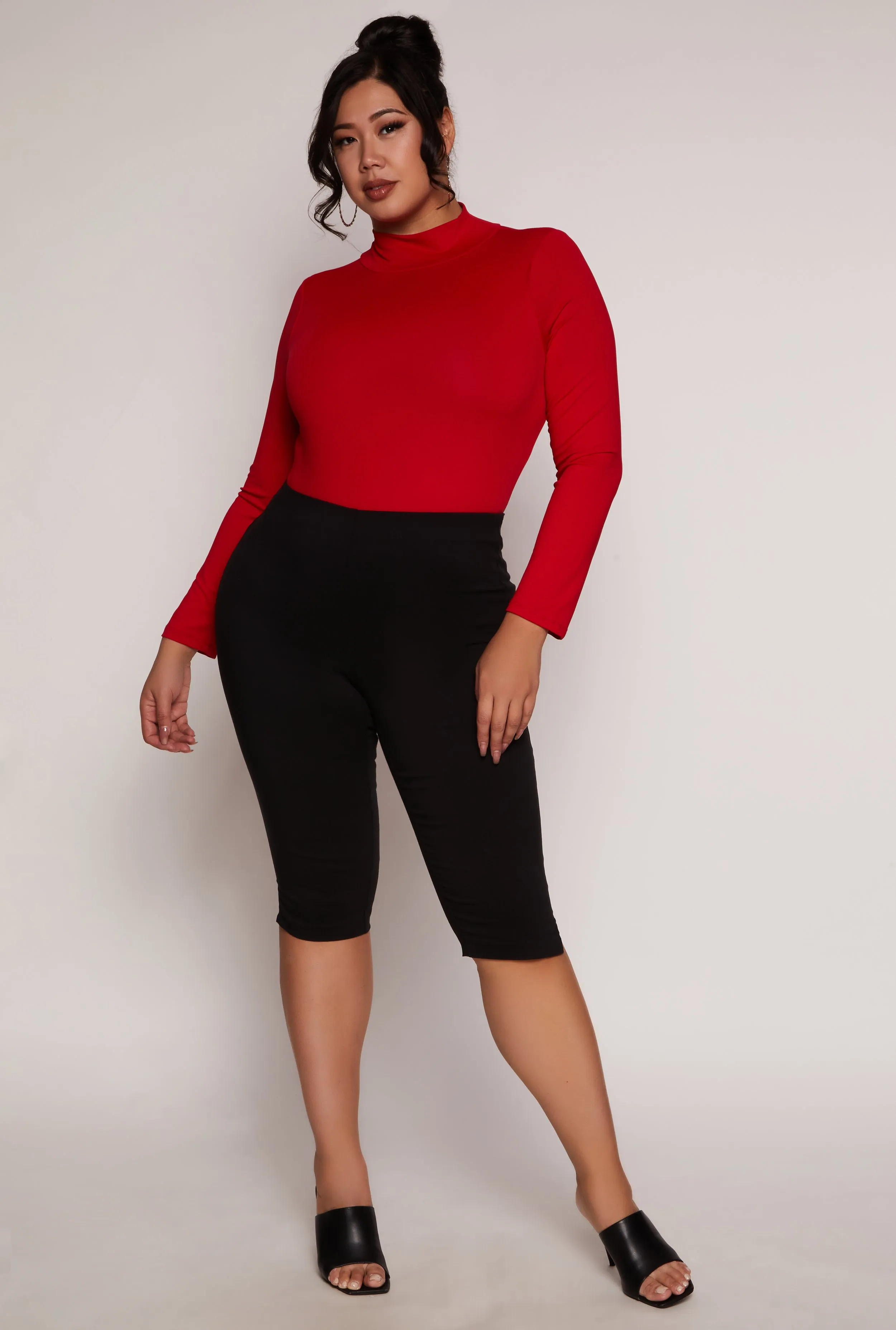 Plus Size Mock Neck Long Sleeve Bodysuit sold by Rainbow product image thumbnail 2