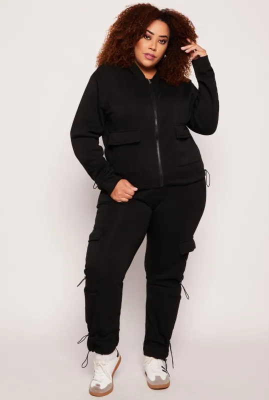 Plus Size Toggle Drawstring Cargo Sweatpants sold by Rainbow