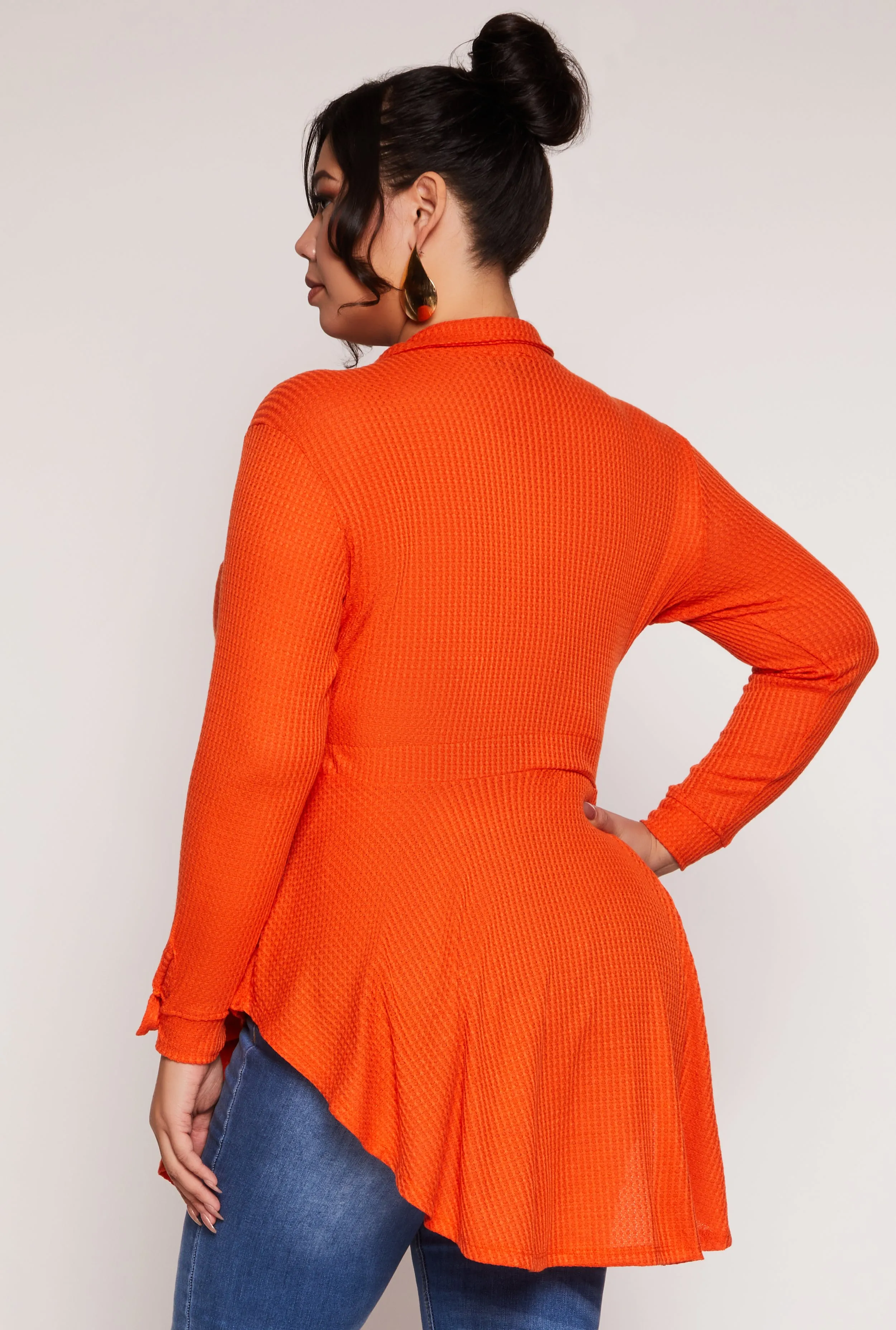 Plus Size Button Front Peplum Top sold by Rainbow product image thumbnail 3