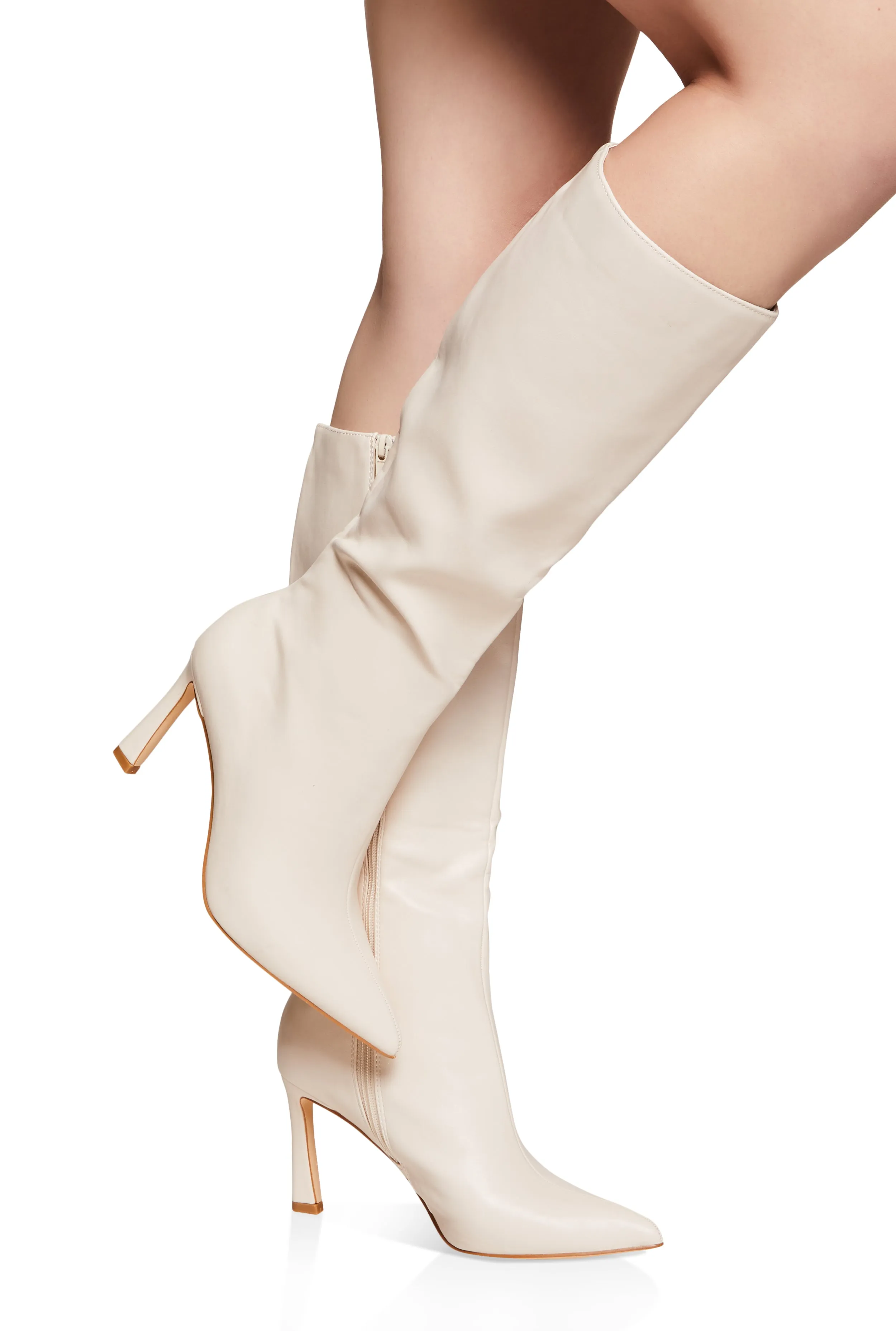 Pointed Toe Side Zip High Heel Boots sold by Rainbow