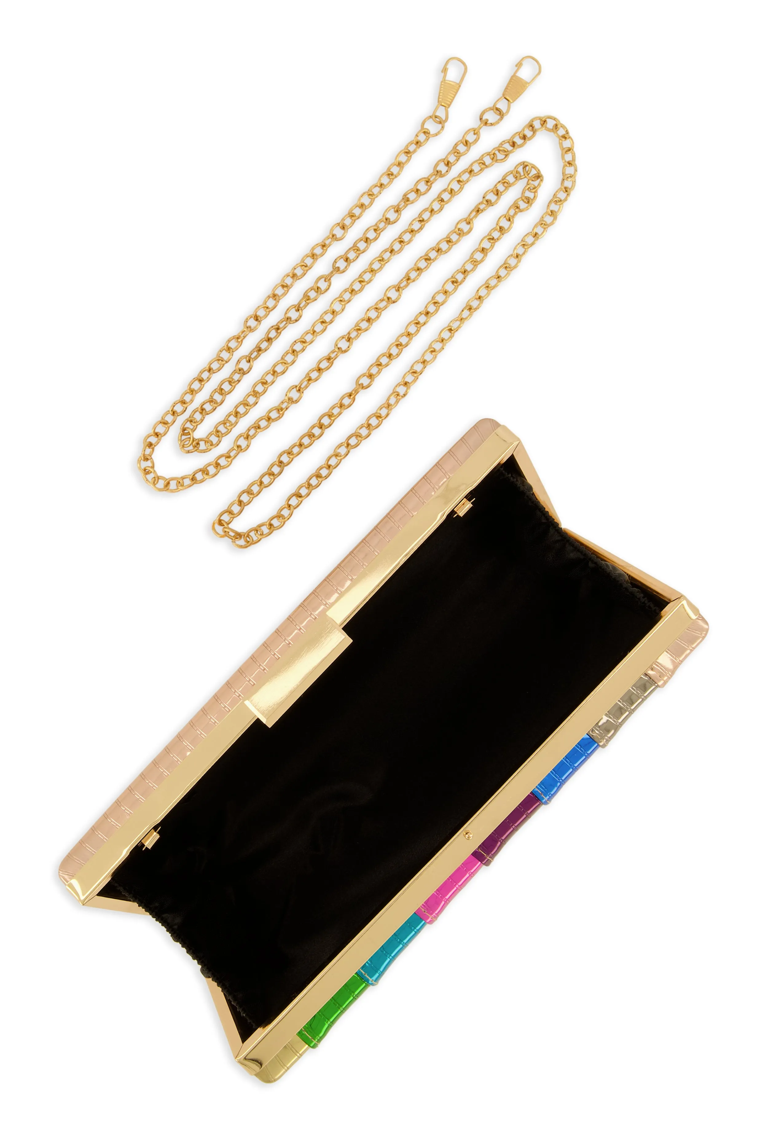 Stripe Detail Chain Strap Crossbody Clutch sold by Rainbow product image thumbnail 5
