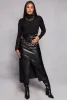 Faux Leather Slit Front Cargo Pocket Skirt sold by Rainbow