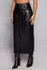 Faux Leather Slit Front Cargo Pocket Skirt sold by Rainbow