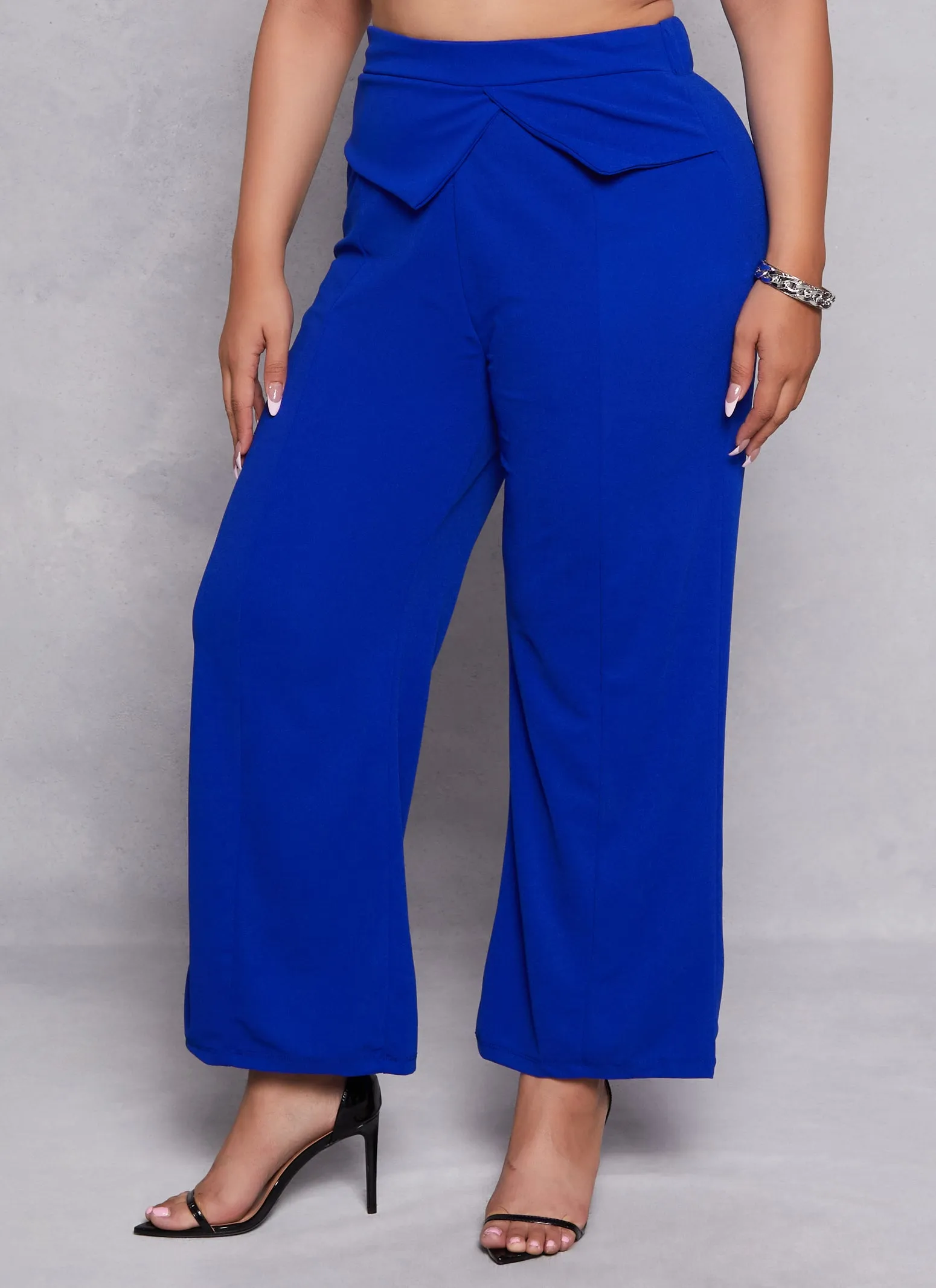 Plus Size Fold Over Waist Wide Leg Pants sold by Rainbow product image thumbnail 2