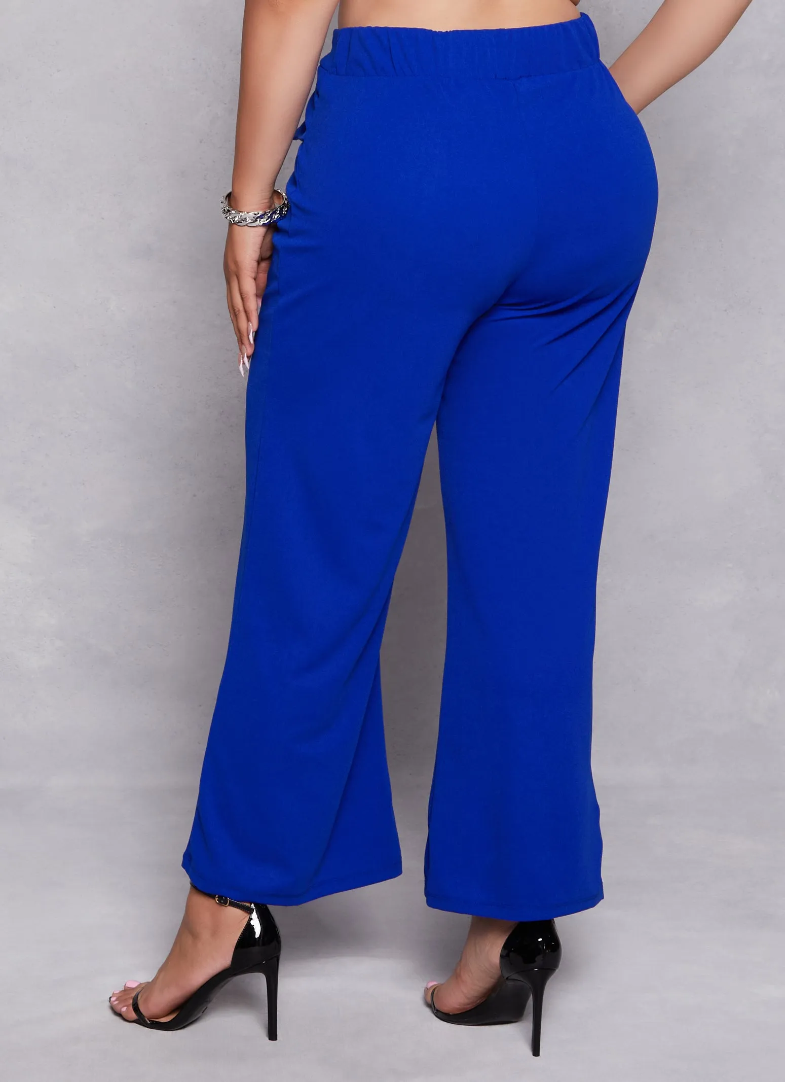 Plus Size Fold Over Waist Wide Leg Pants sold by Rainbow product image thumbnail 3