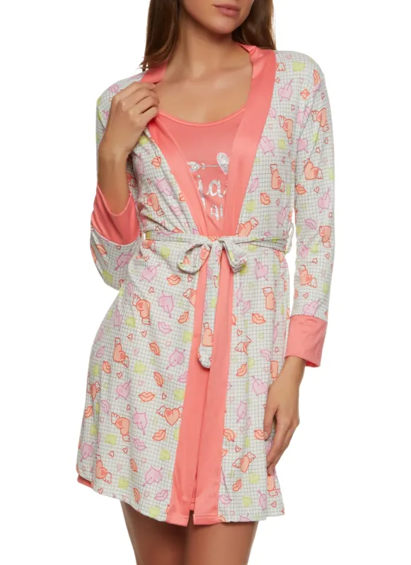 Pajamas All Day Nightgown with Printed Robe sold by Rainbow