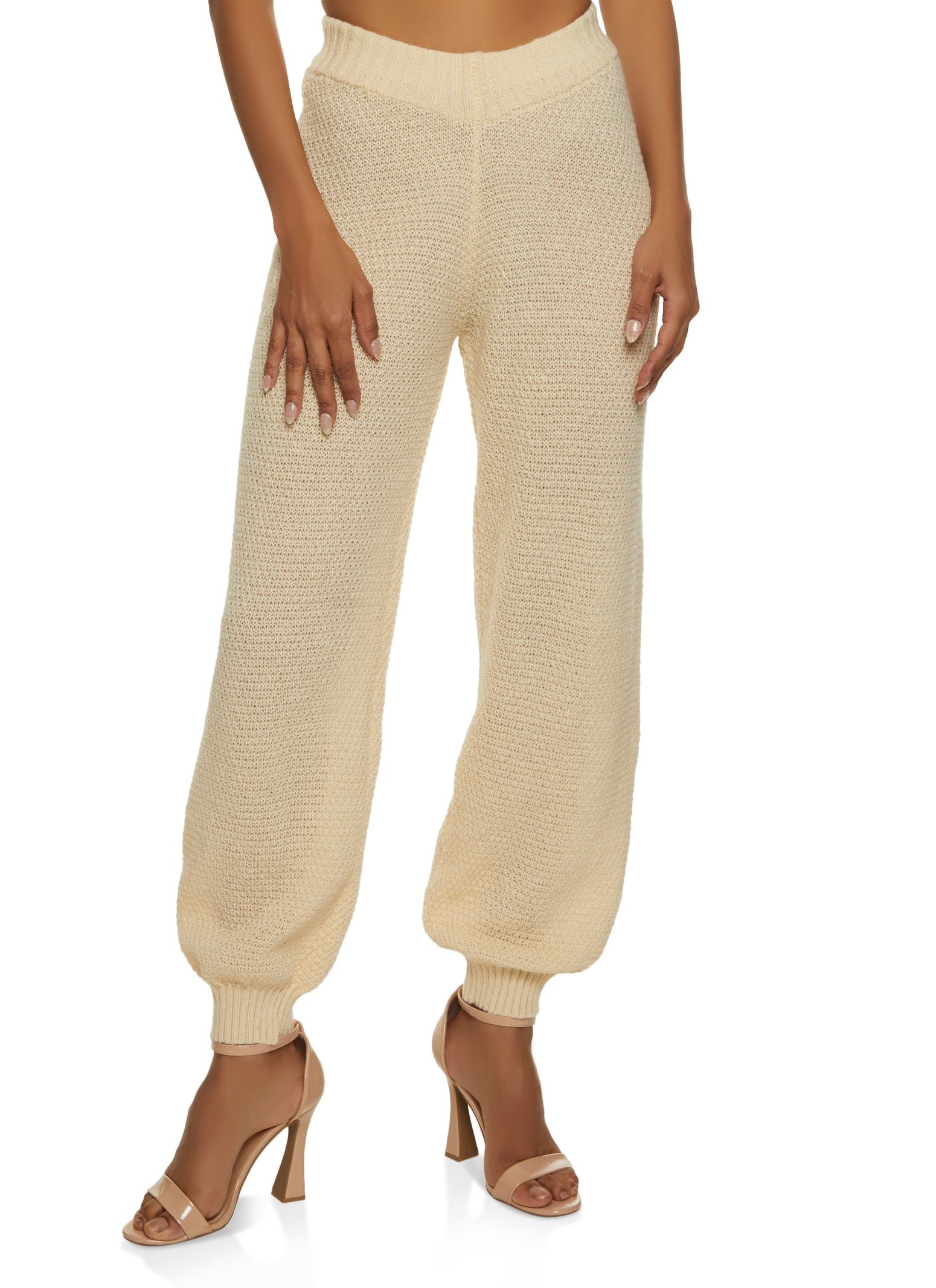 Knit High Waisted Joggers sold by Rainbow