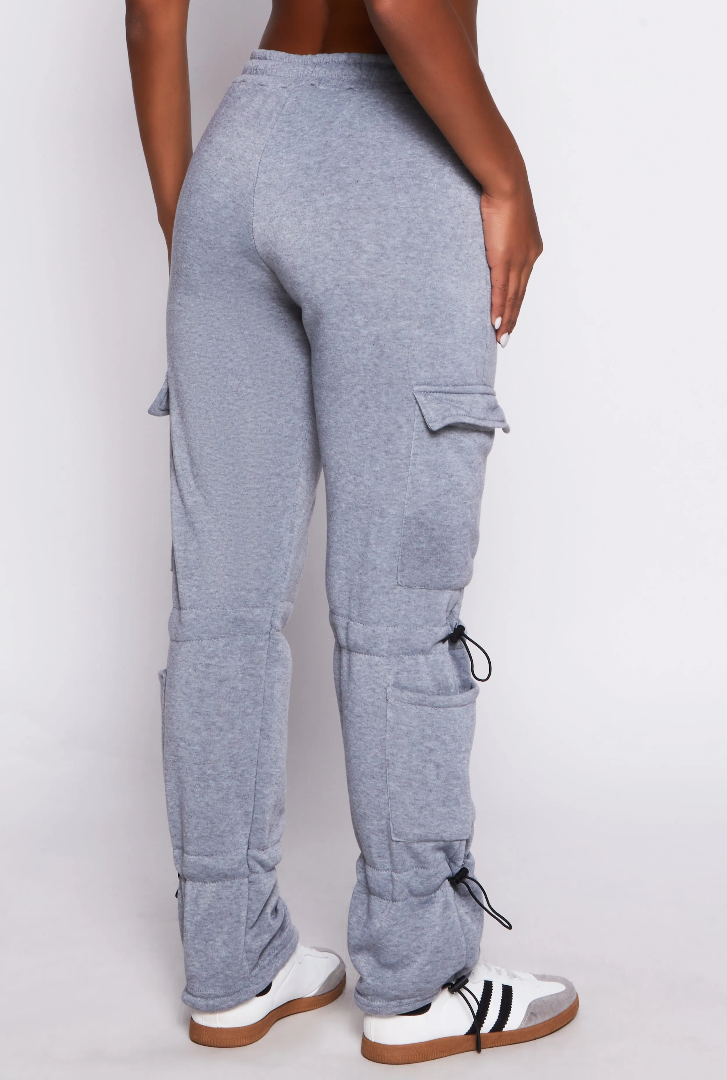 Fleece Toggle Drawstring Cargo Sweatpants sold by Rainbow product image thumbnail 3