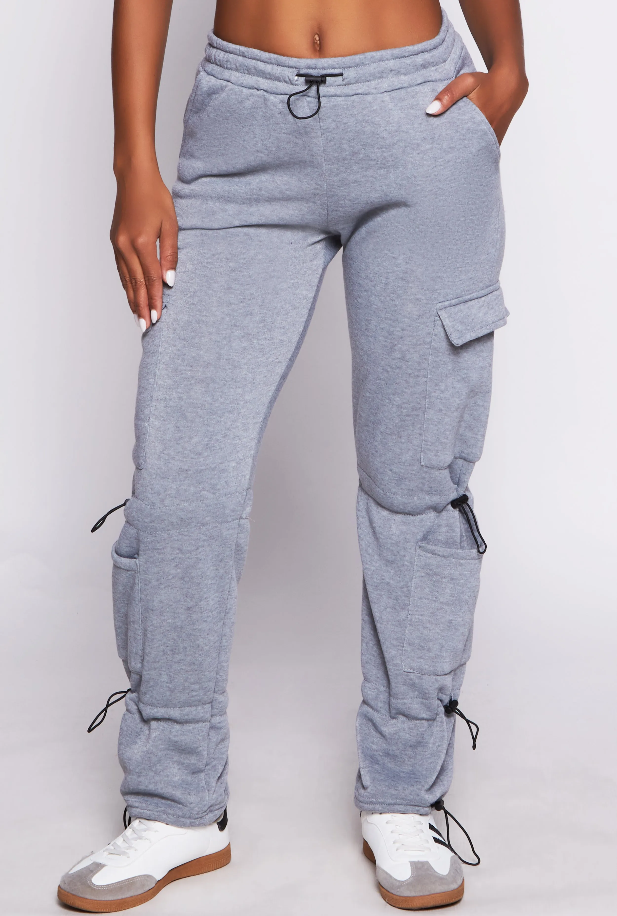 Fleece Toggle Drawstring Cargo Sweatpants sold by Rainbow product image thumbnail 2