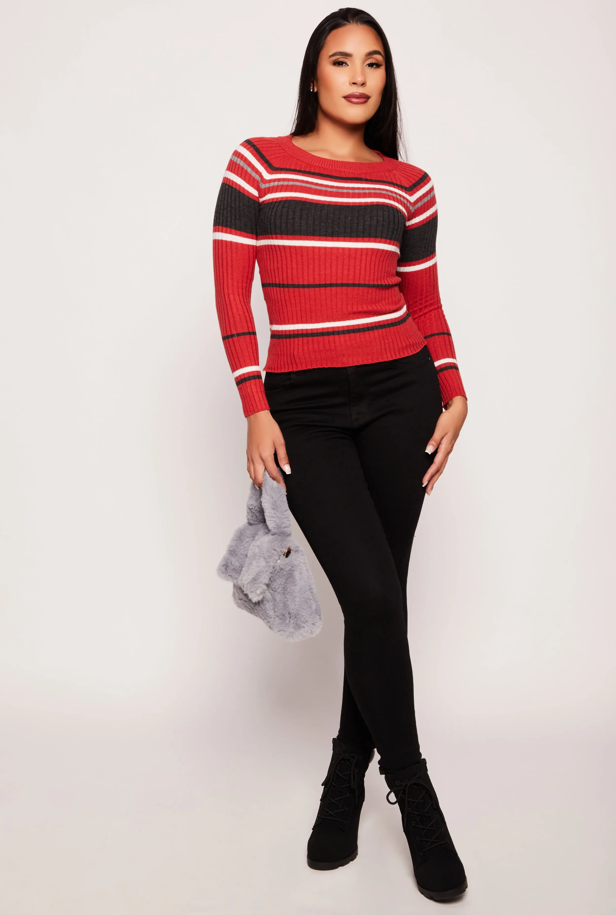Ribbed Knit Striped Sweater sold by Rainbow product image thumbnail 2