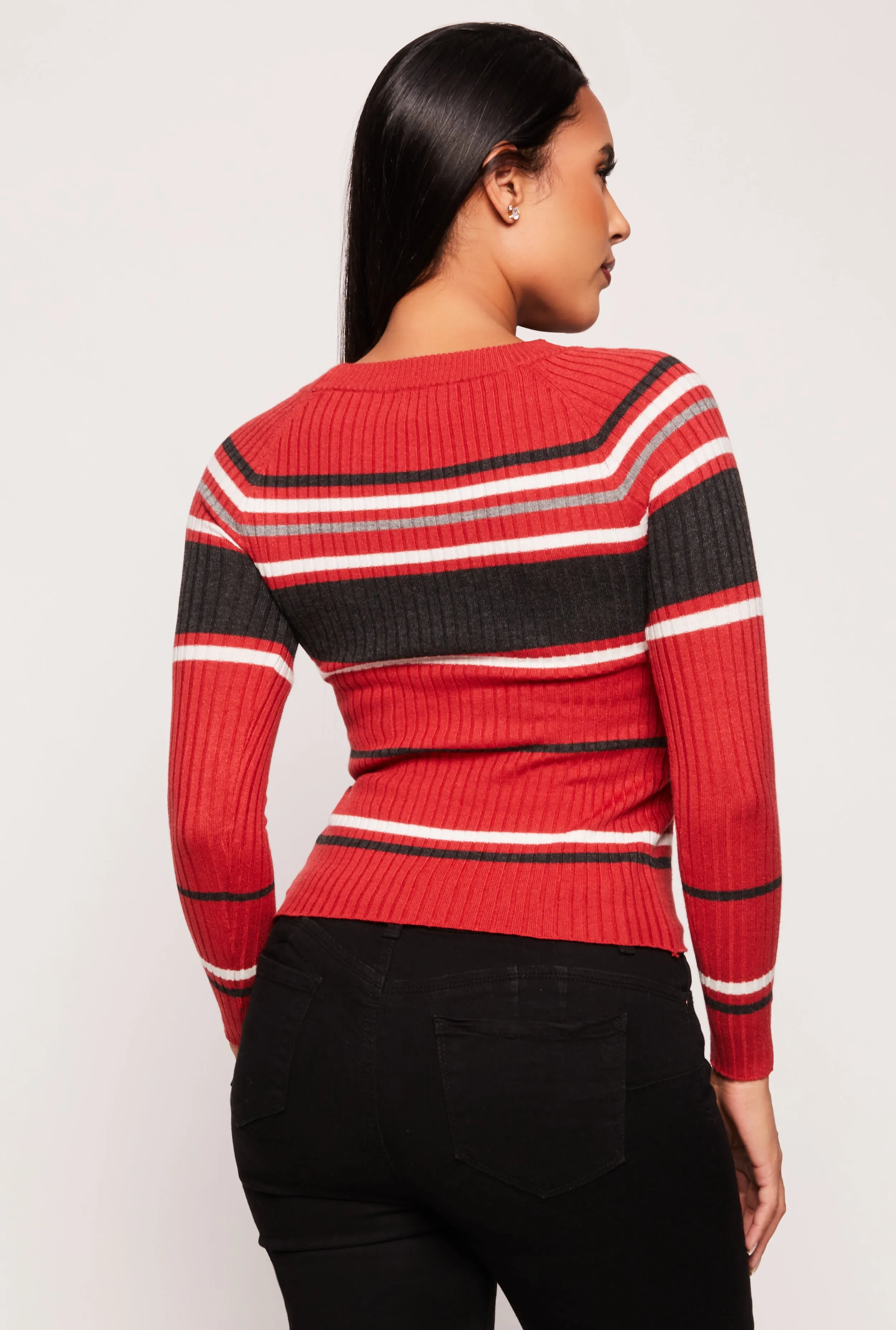 Ribbed Knit Striped Sweater sold by Rainbow product image thumbnail 3