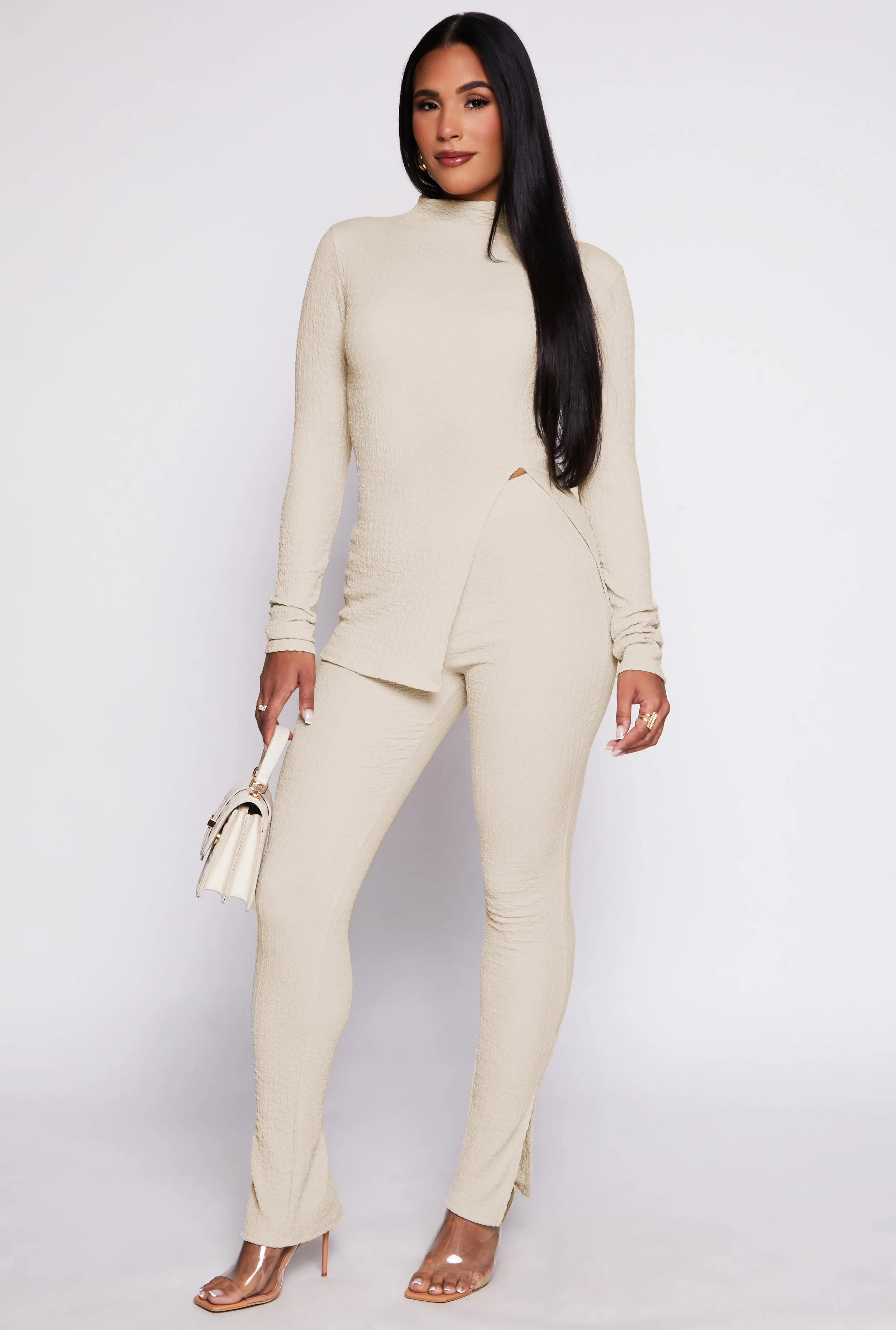 Textured Knit Split Hem Blouse sold by Rainbow product image thumbnail 2