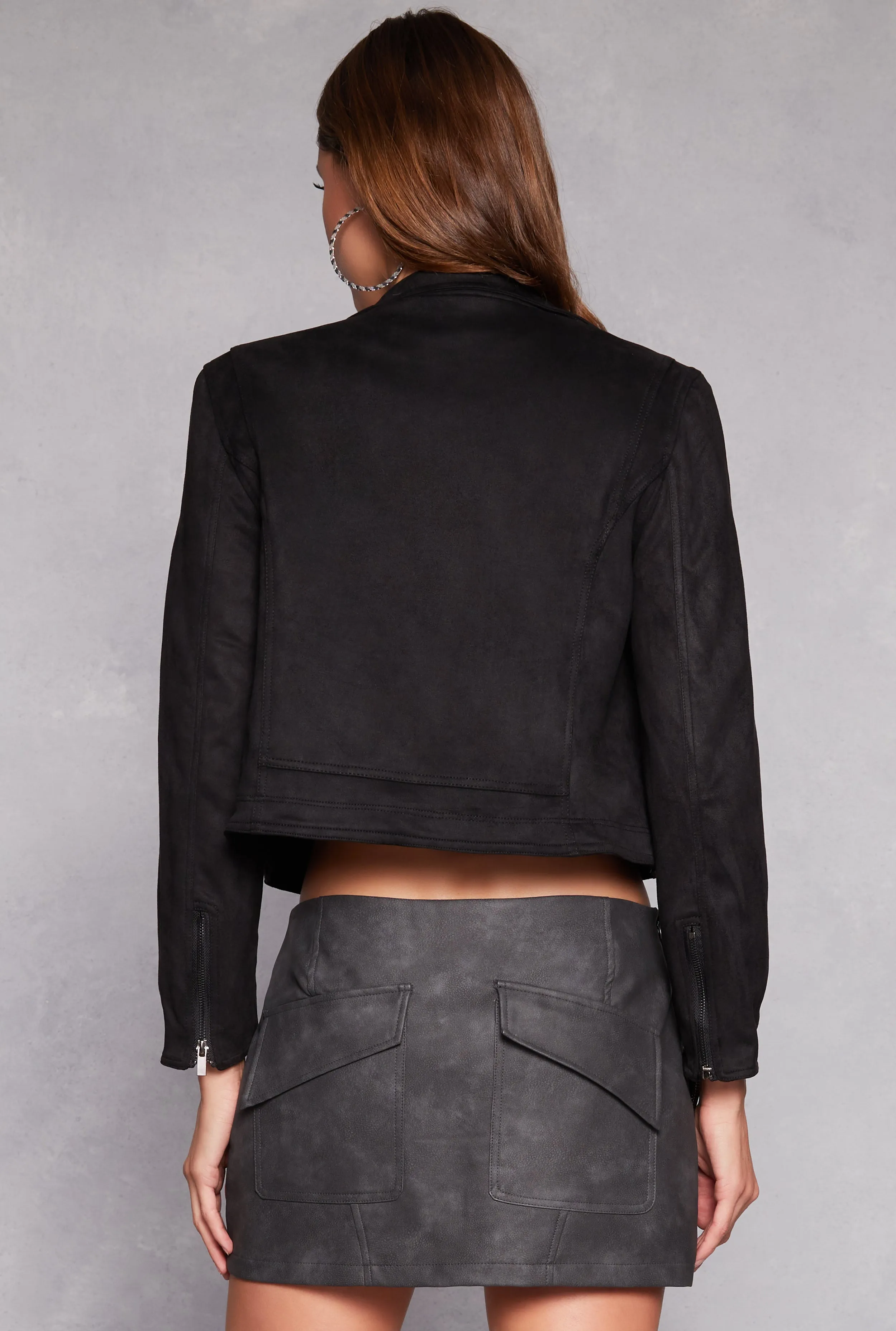 Faux Suede Moto Jacket sold by Rainbow product image thumbnail 3