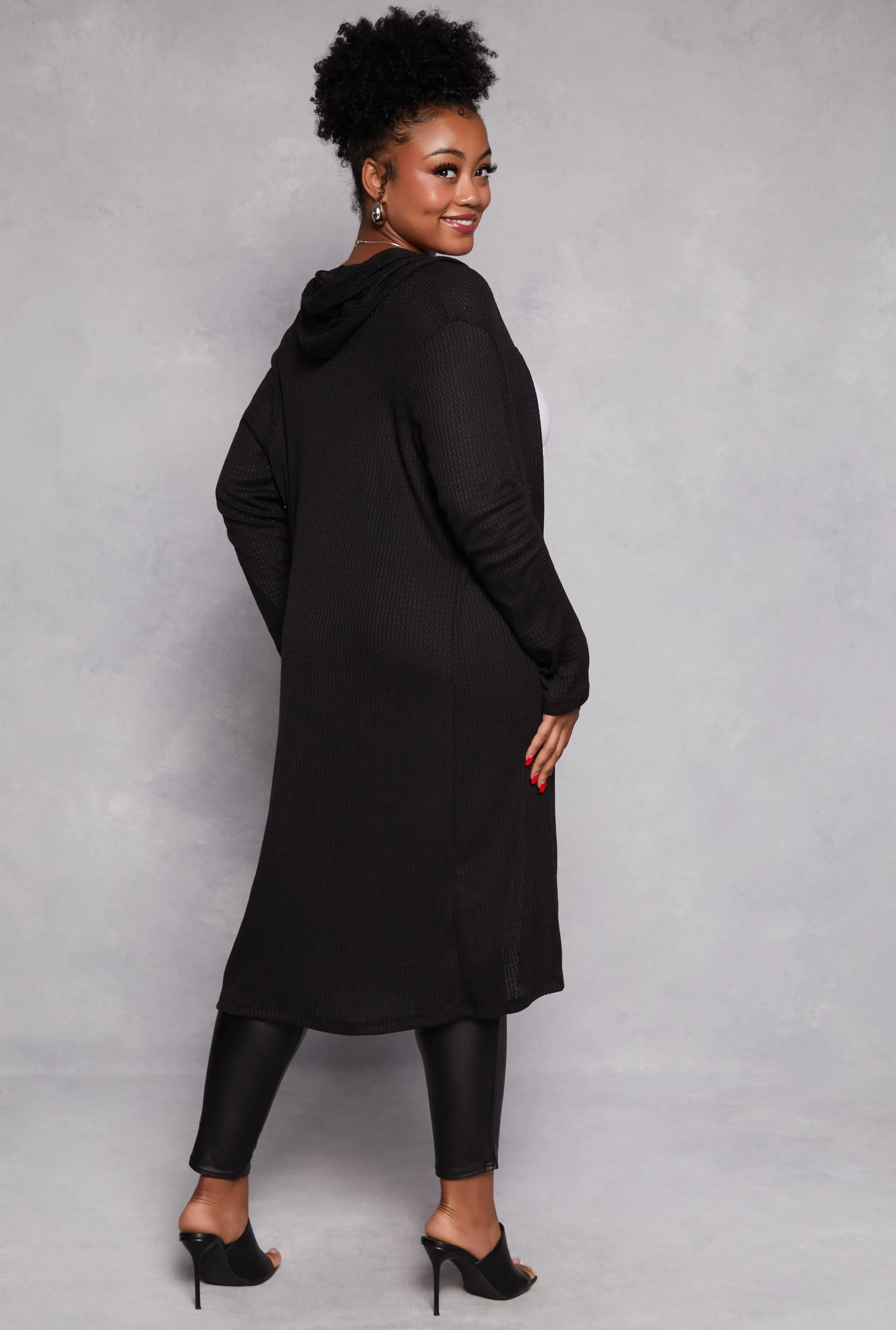 Plus Size Waffle Knit Hooded Duster sold by Rainbow product image thumbnail 3
