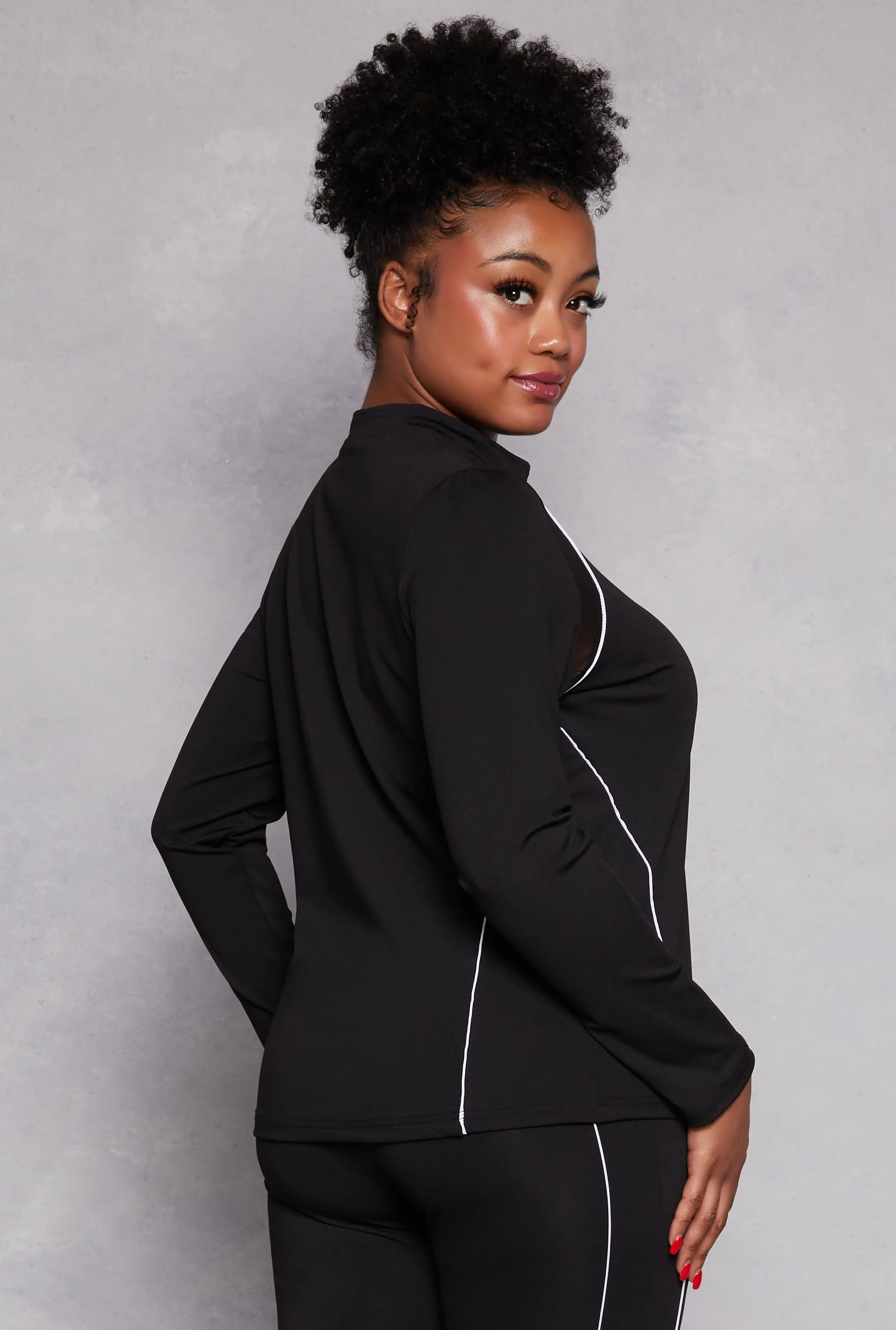 Plus Size Mesh Insert Track Jacket sold by Rainbow product image thumbnail 3