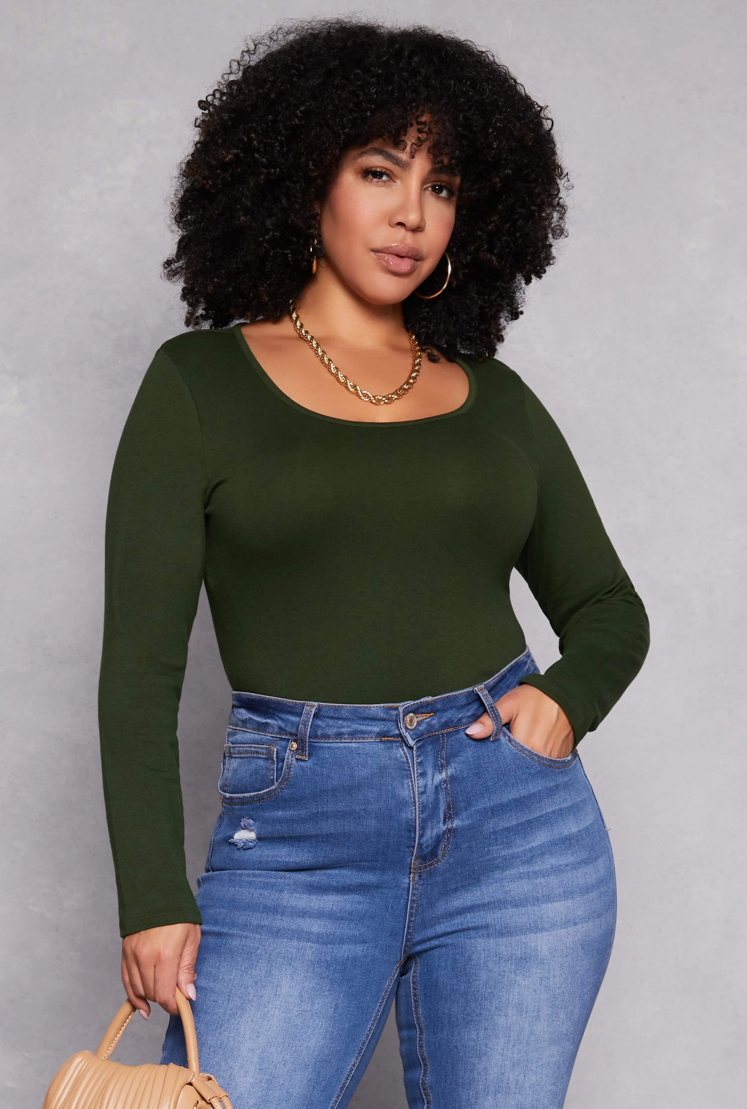 Plus Size Basic Fleece Lined T Shirt sold by Rainbow