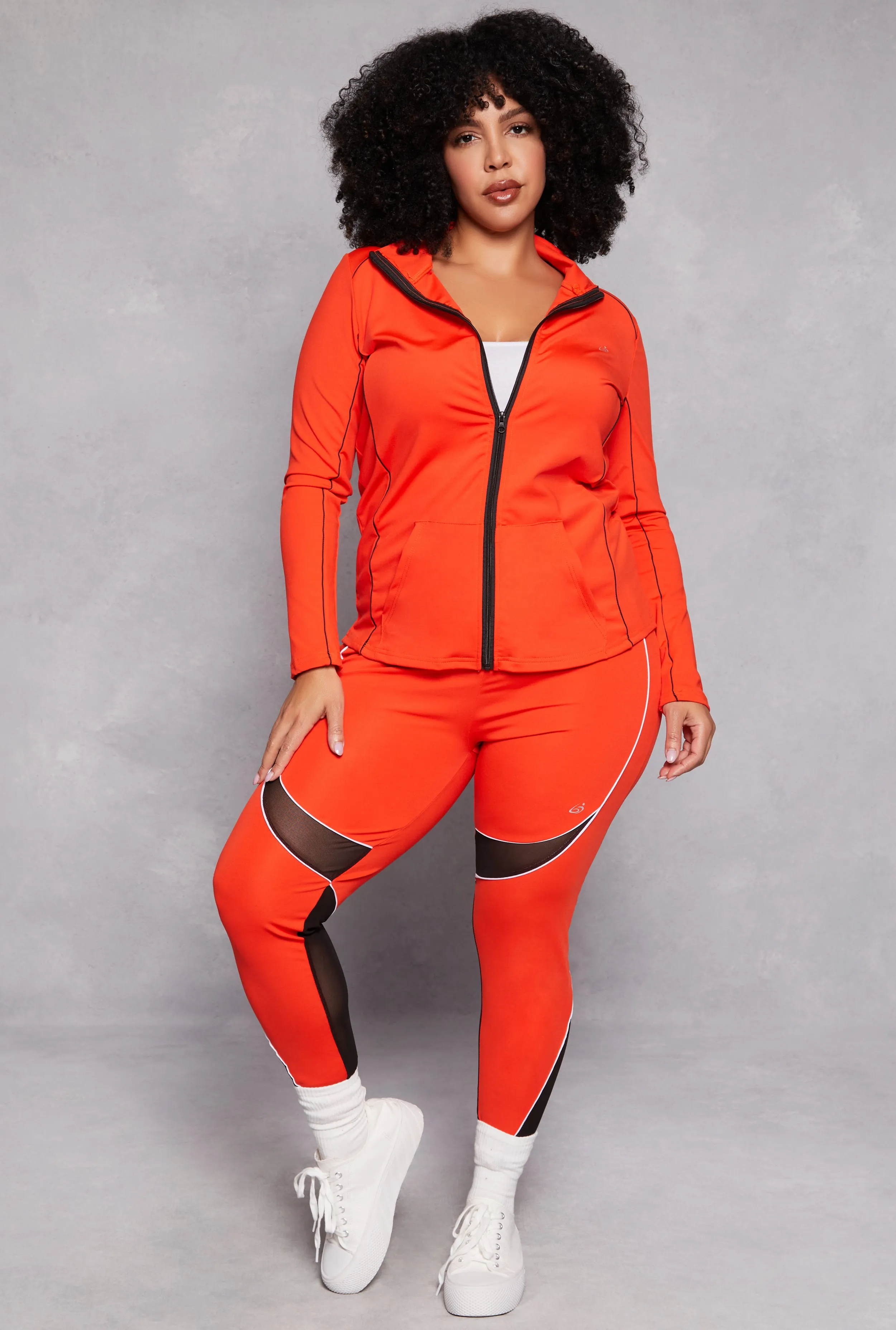 Plus Size Mesh Insert Active Leggings sold by Rainbow