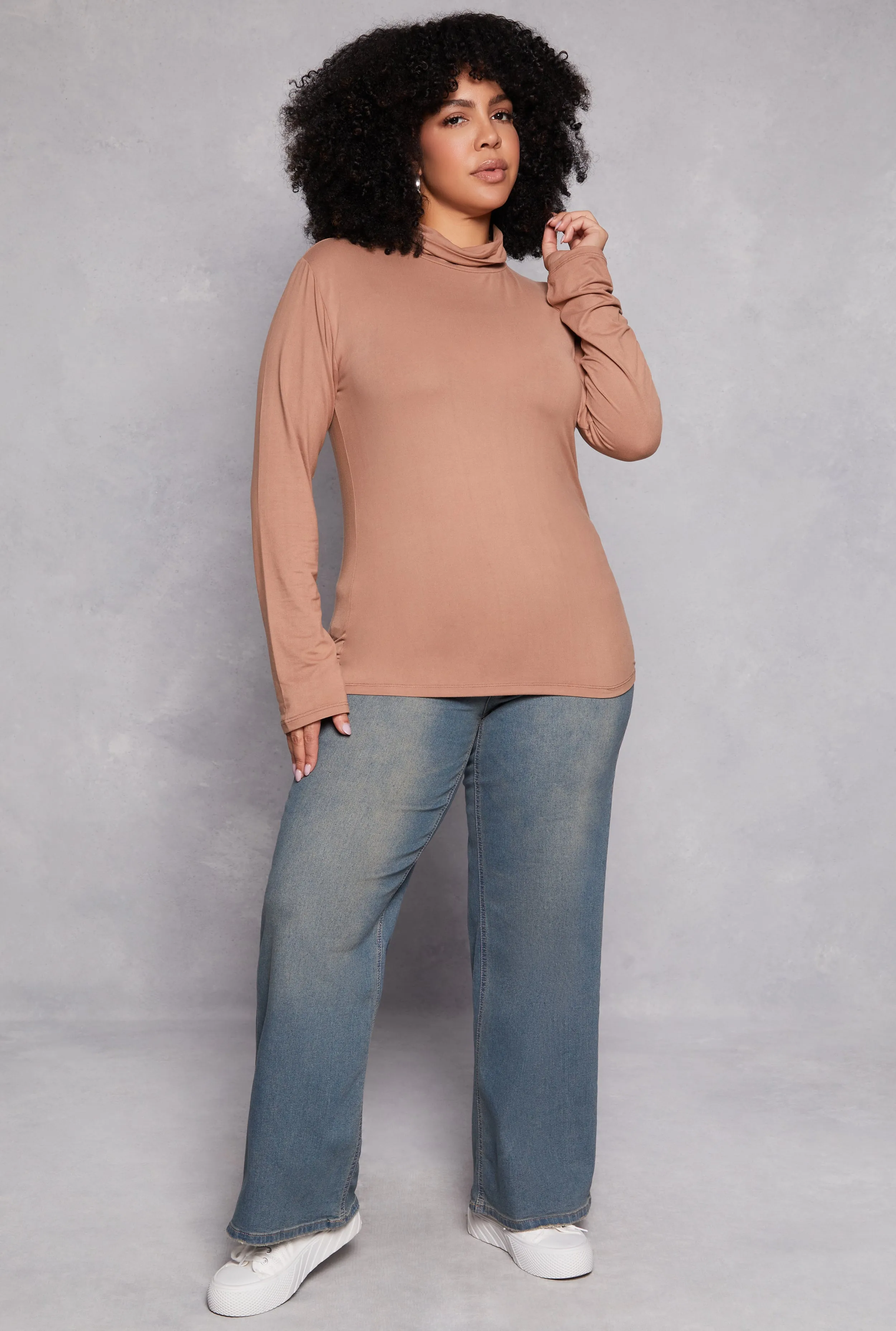 Plus Size Basic Soft Knit Turtleneck Top sold by Rainbow product image thumbnail 2