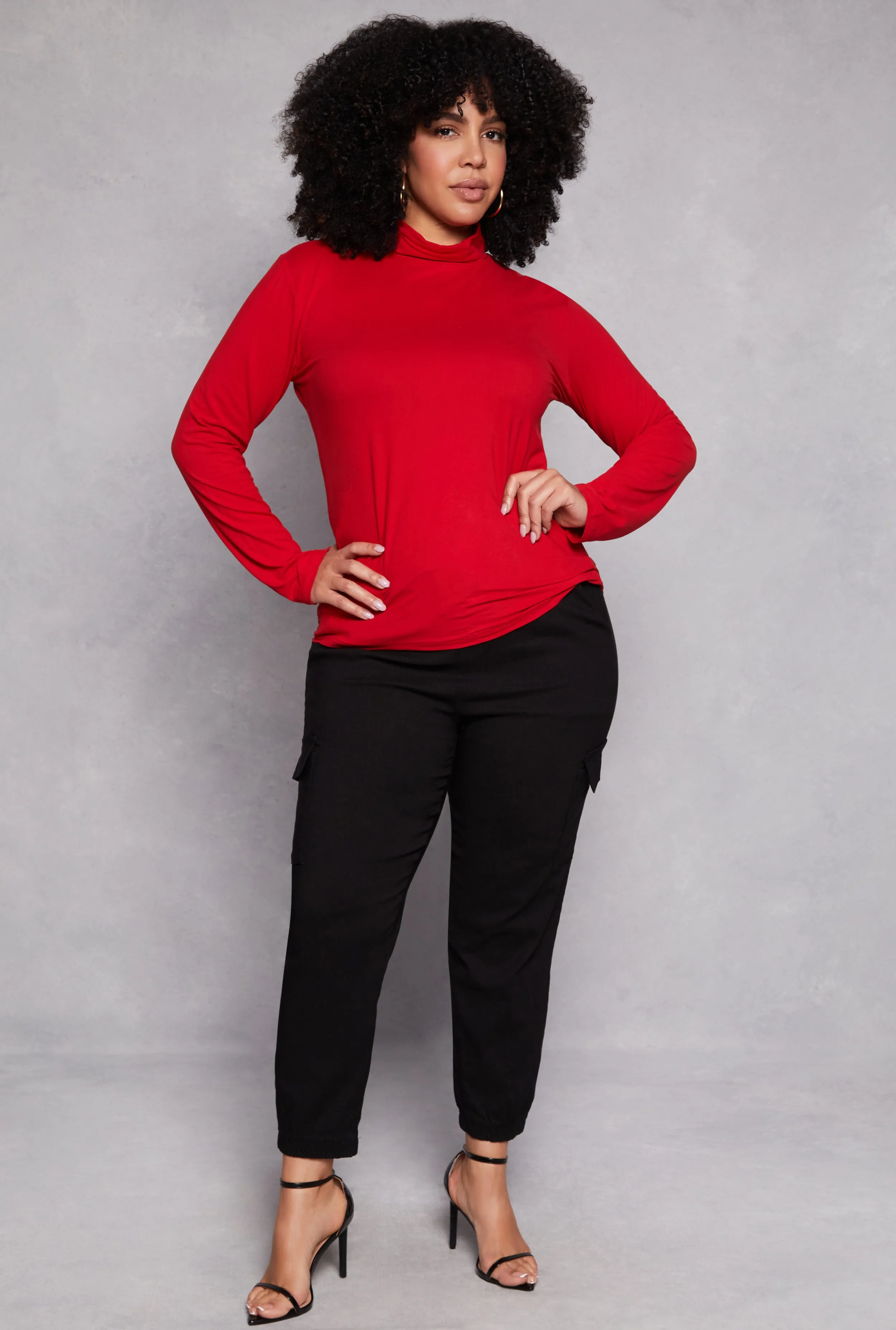 Plus Size Basic Soft Knit Turtleneck Top sold by Rainbow product image thumbnail 2