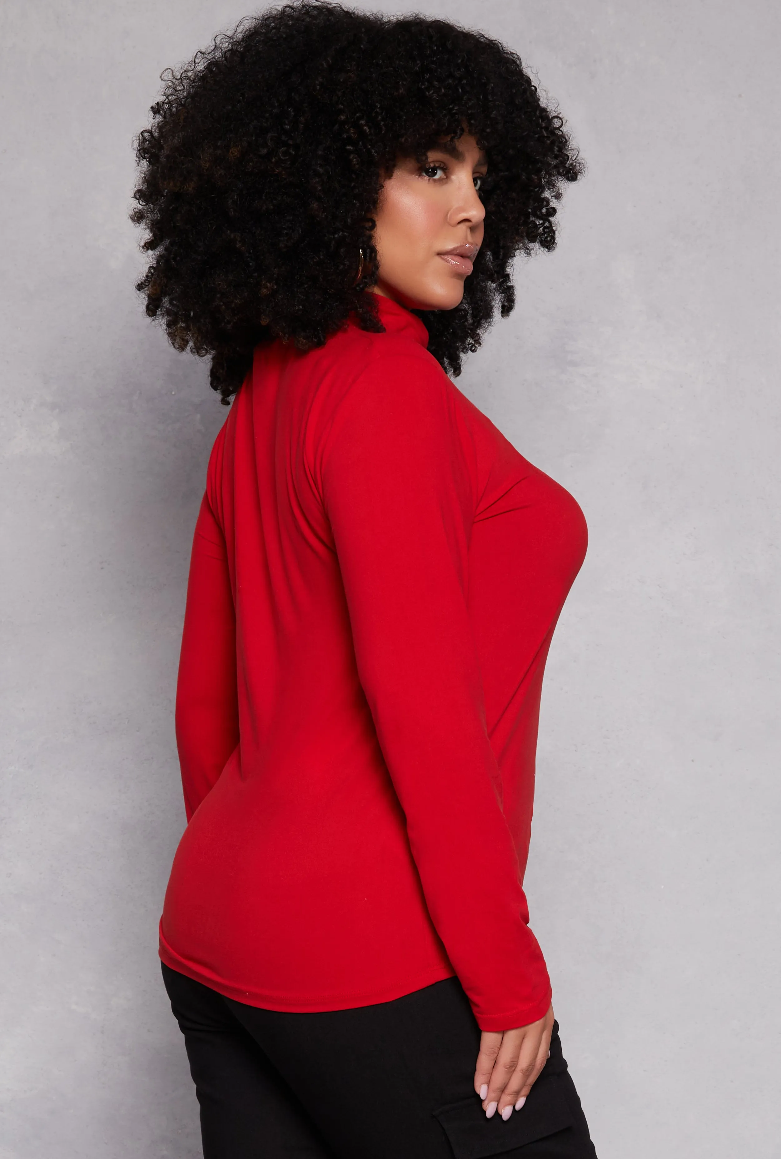 Plus Size Basic Soft Knit Turtleneck Top sold by Rainbow product image thumbnail 3