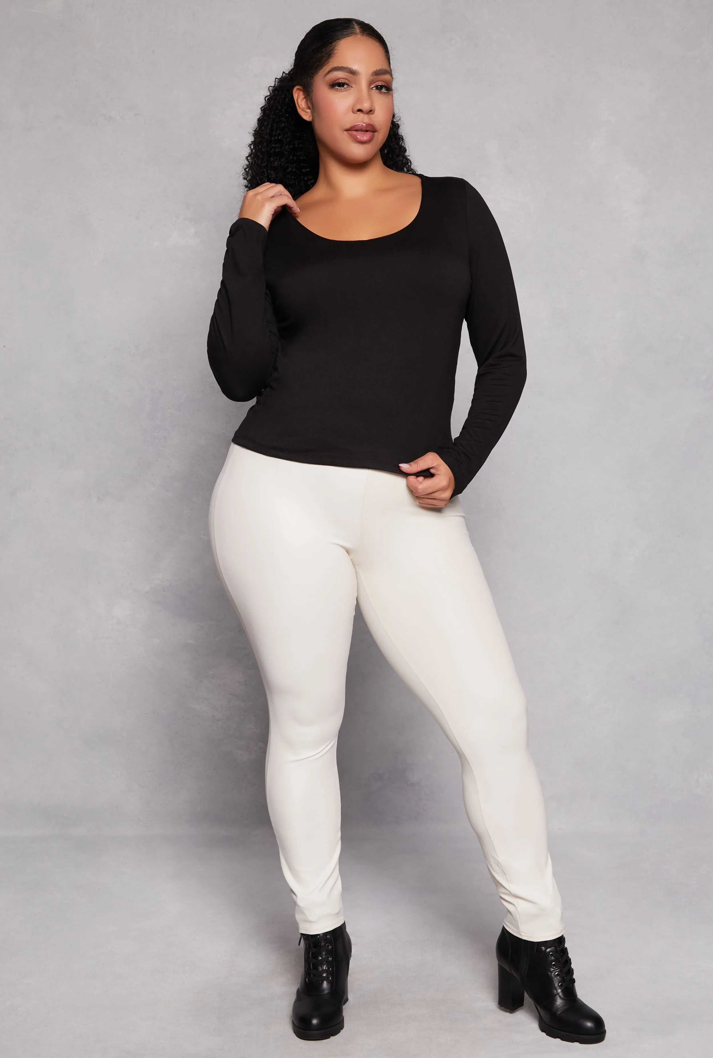 Plus Size Double Layered Scoop Neck Top sold by Rainbow product image thumbnail 2