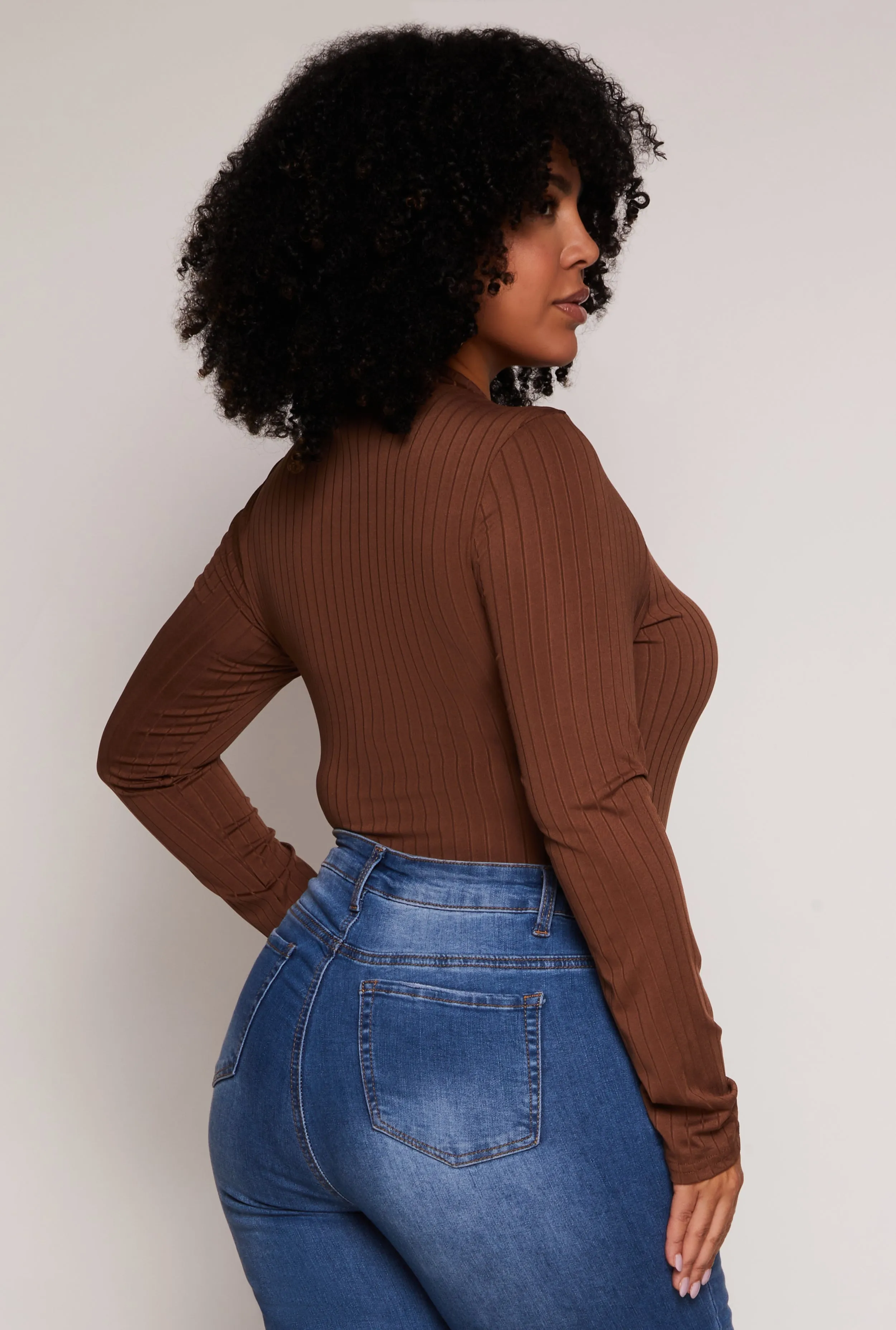 Plus Size Daisy Long Sleeve Mock Neck Bodysuit sold by Rainbow product image thumbnail 3