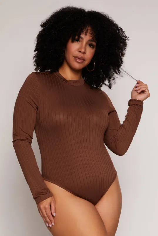 Plus Size Daisy Long Sleeve Mock Neck Bodysuit sold by Rainbow