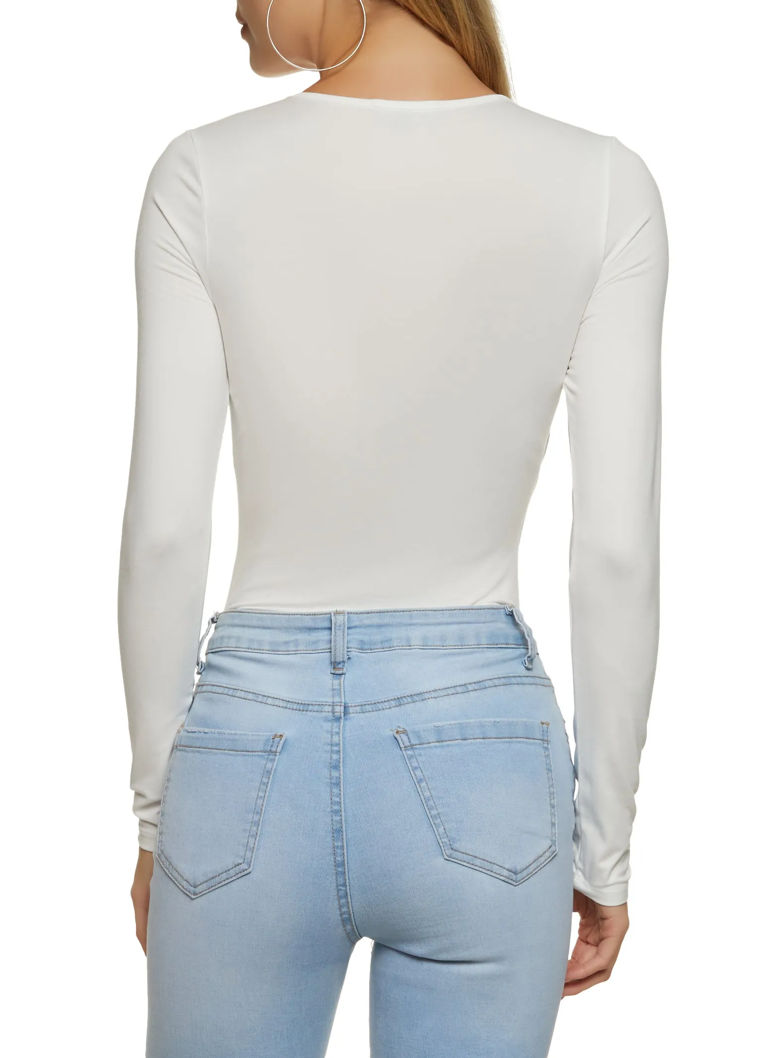 Body Contour Faux Wrap Long Sleeve Bodysuit sold by Rainbow product image thumbnail 3