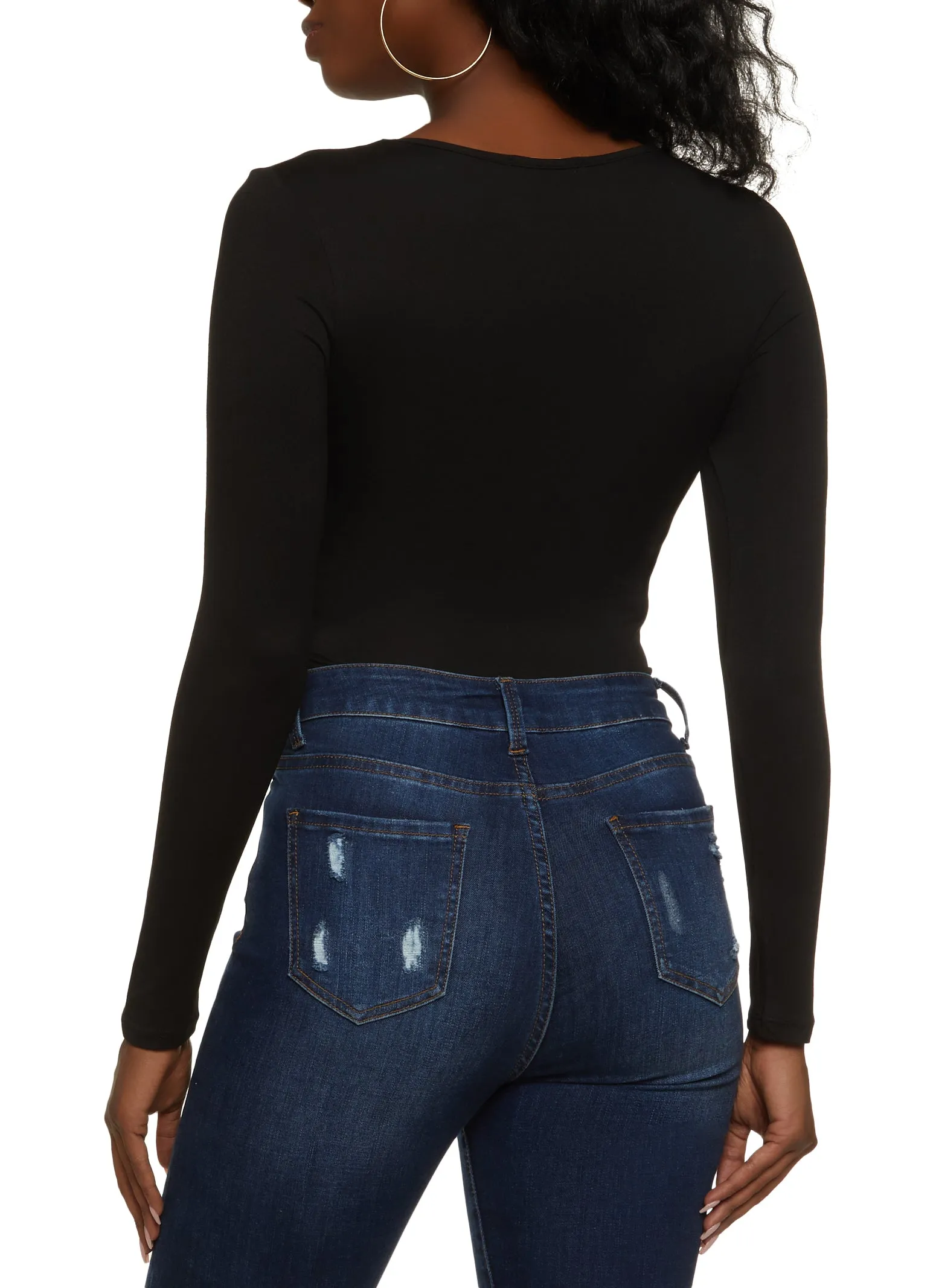 Body Contour Faux Wrap Long Sleeve Bodysuit sold by Rainbow product image thumbnail 3