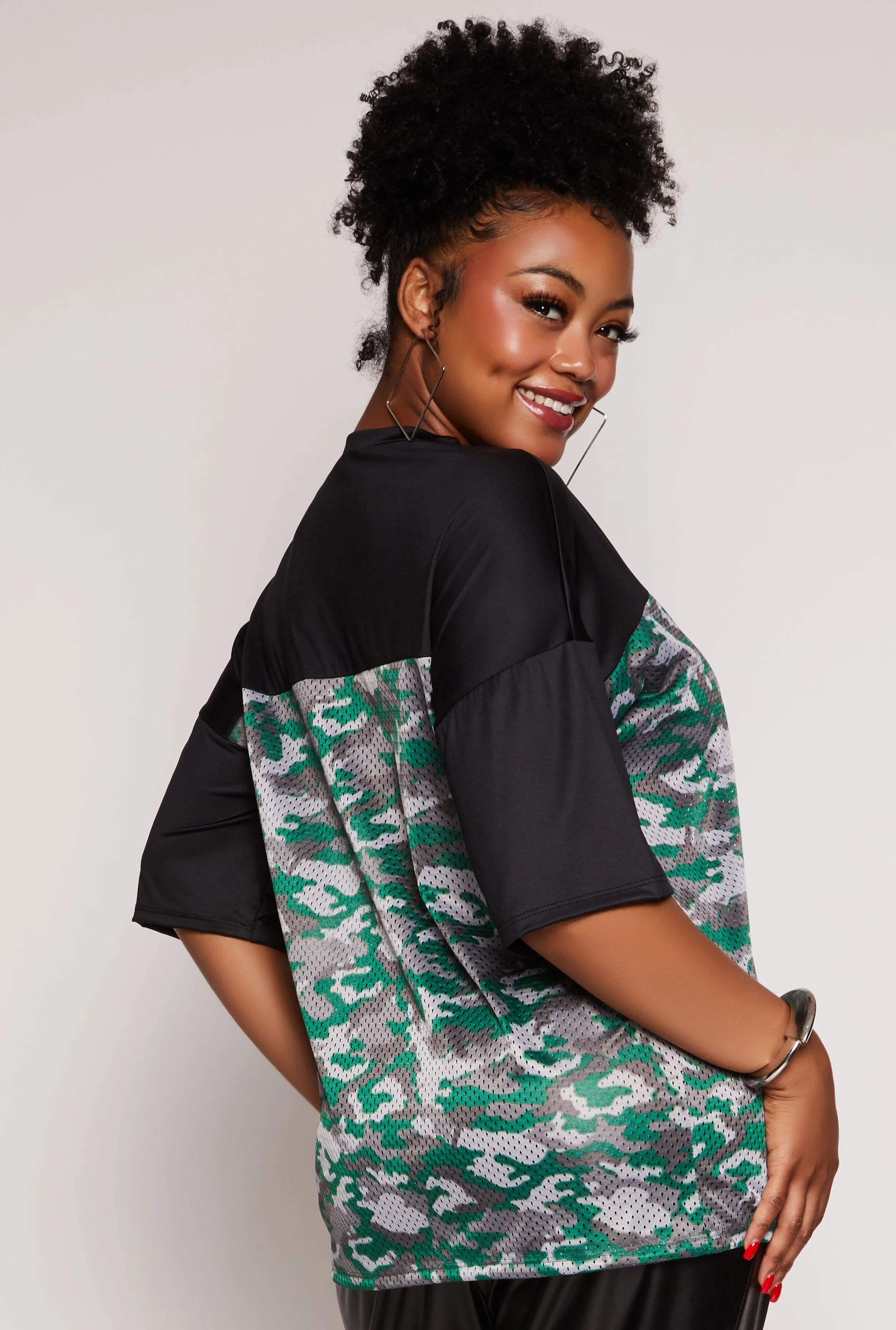 Plus Size Camo 01 Football Jersey sold by Rainbow product image thumbnail 3