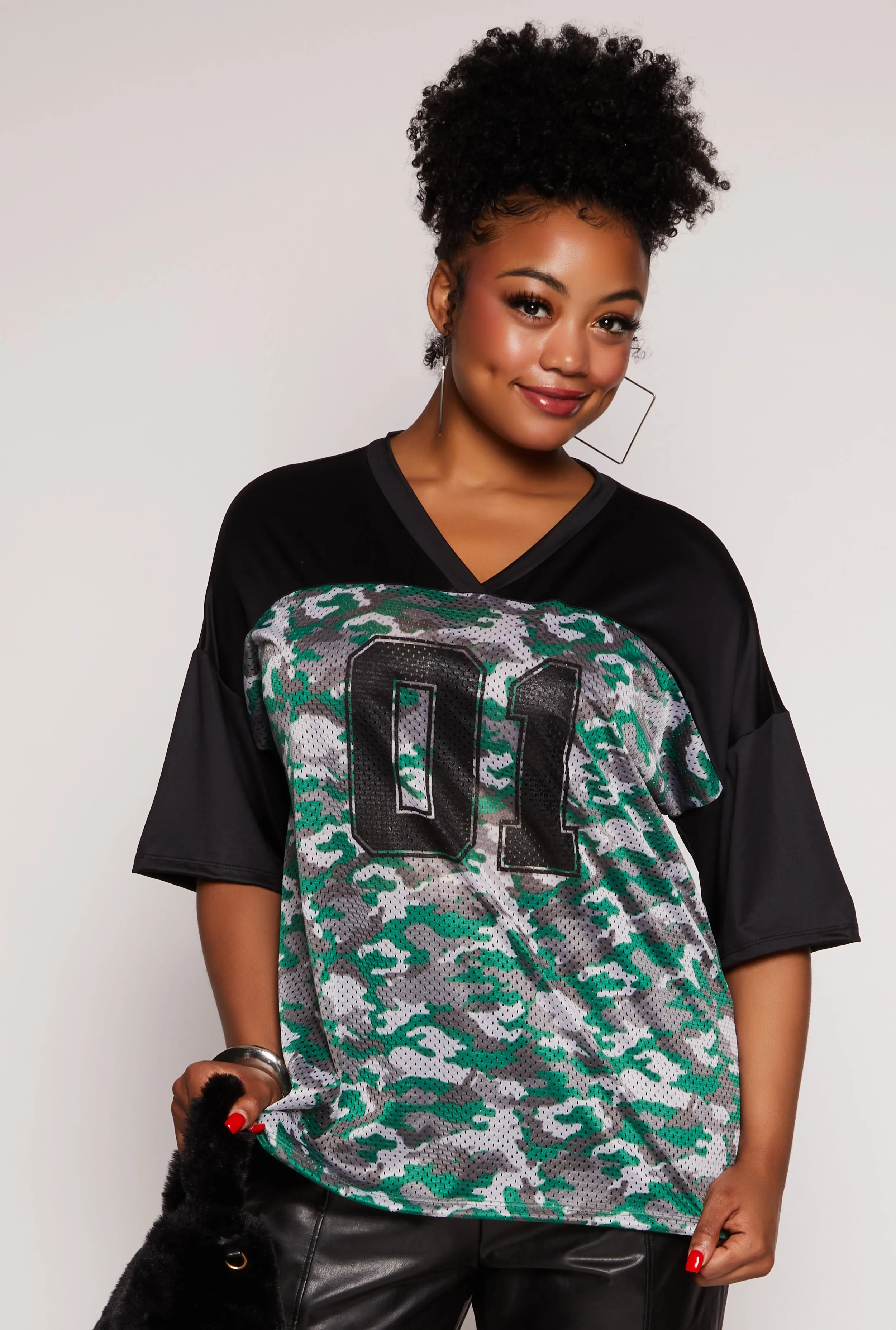 Plus Size Camo 01 Football Jersey sold by Rainbow