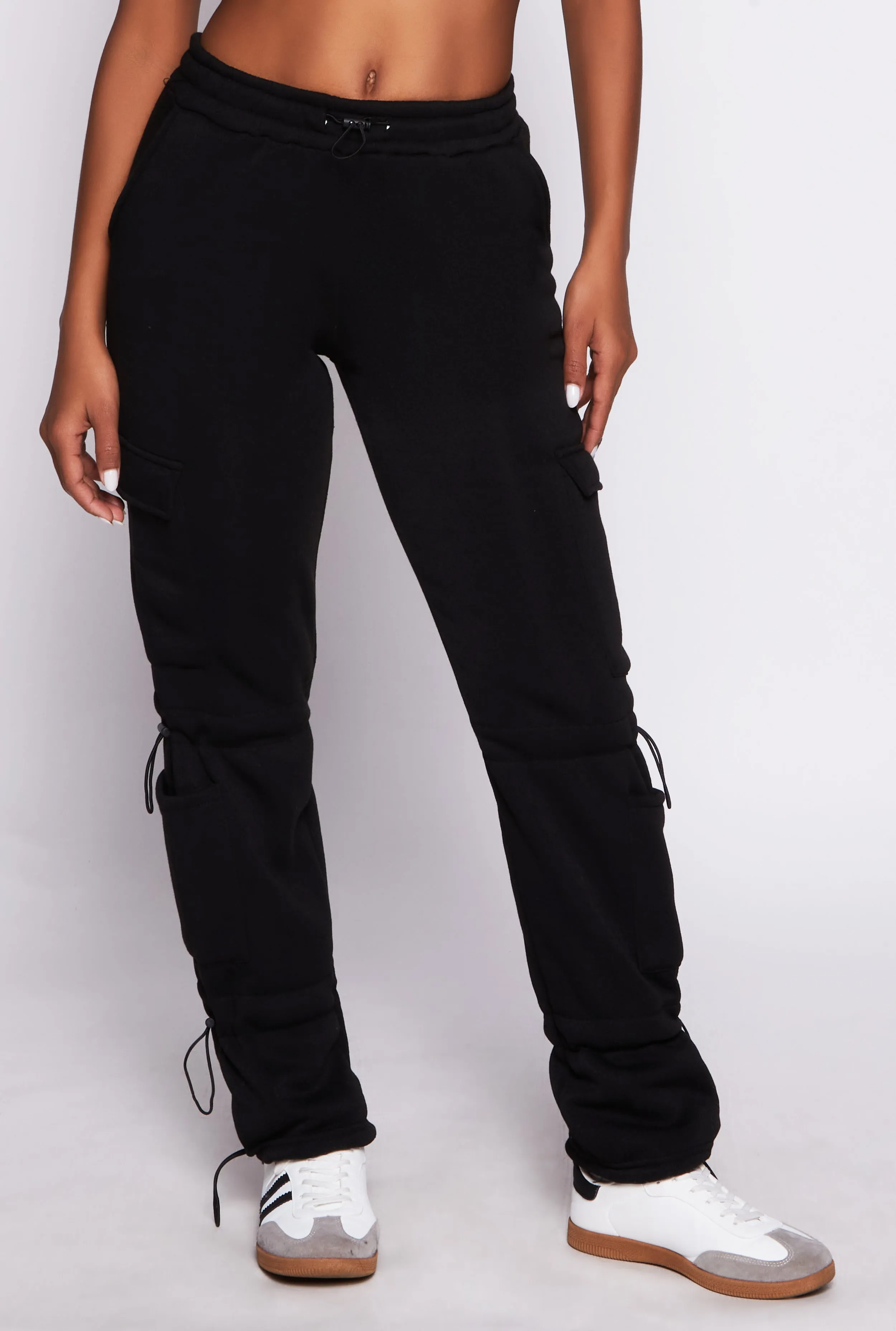 Fleece Toggle Drawstring Cargo Sweatpants sold by Rainbow product image thumbnail 2