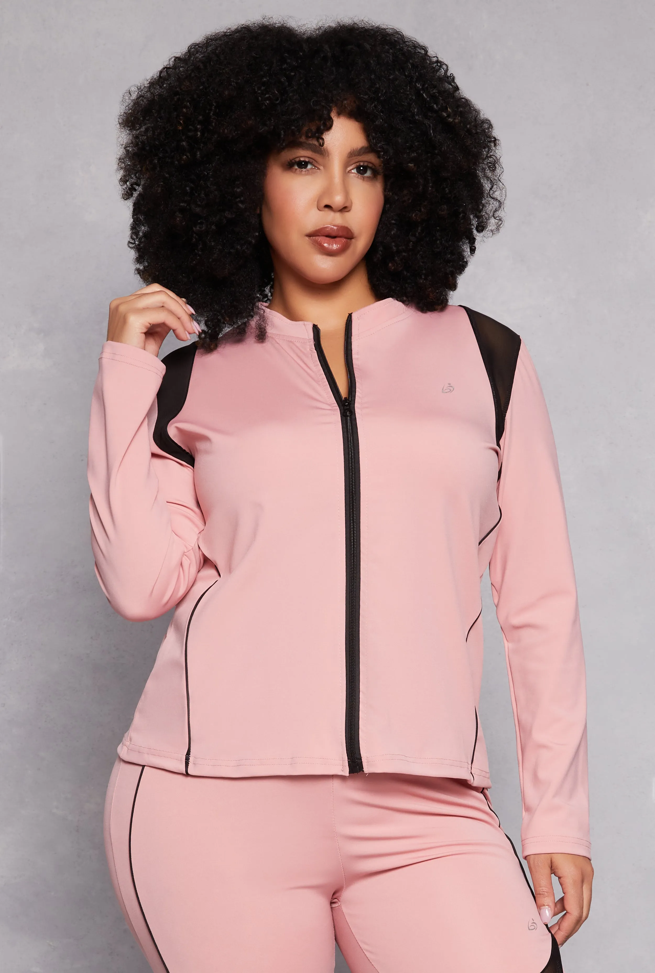 Plus Size Mesh Insert Track Jacket sold by Rainbow