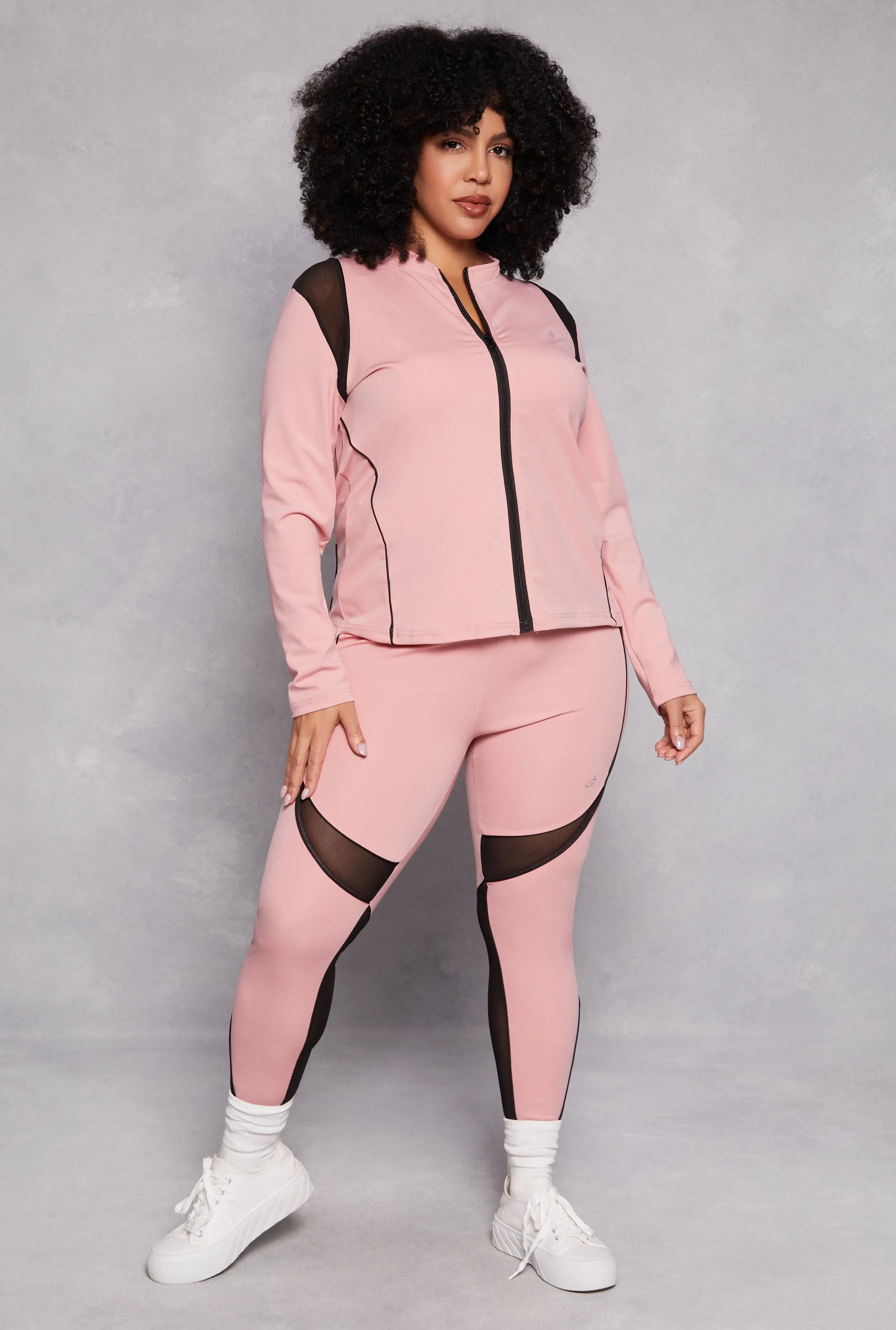 Plus Size Mesh Insert Track Jacket sold by Rainbow product image thumbnail 2