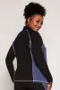 Plus Size Color Block Contrast Trim Track Jacket sold by Rainbow