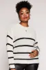 Plus Size Striped Crew Neck Sweater sold by Rainbow