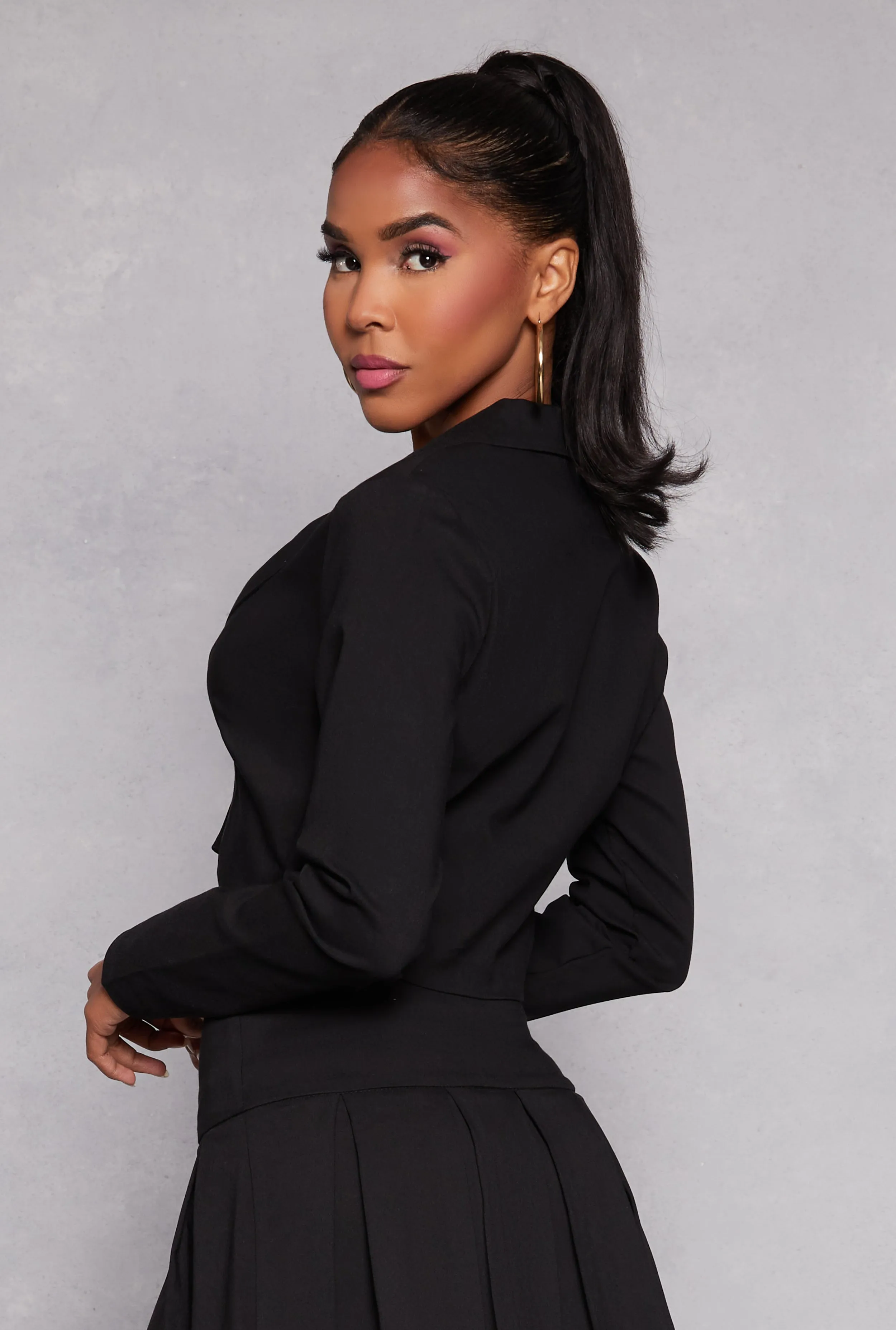 Single Button Cropped Blazer sold by Rainbow product image thumbnail 3