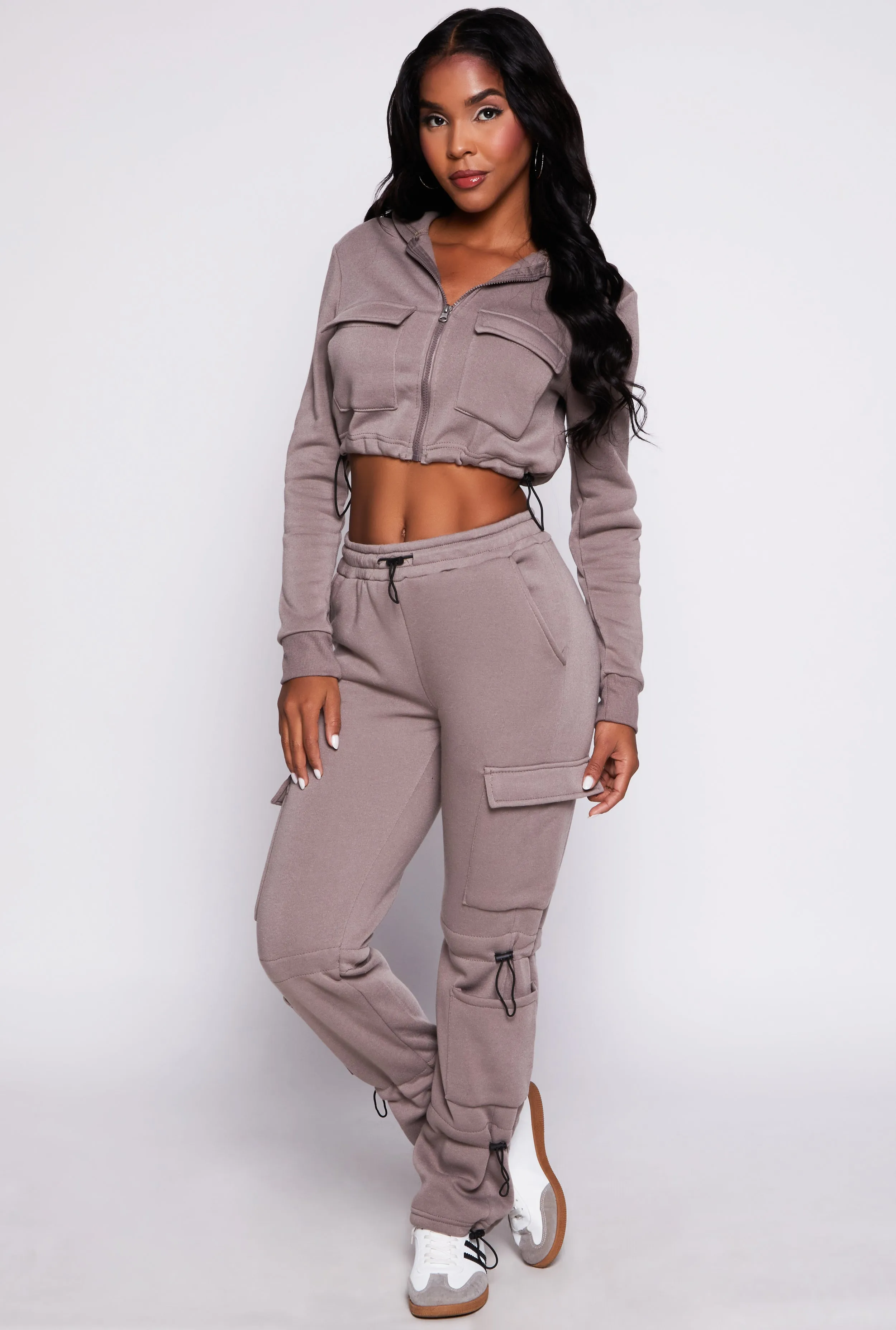 Toggle Drawstring Hem Zip Front Hoodie sold by Rainbow product image thumbnail 2